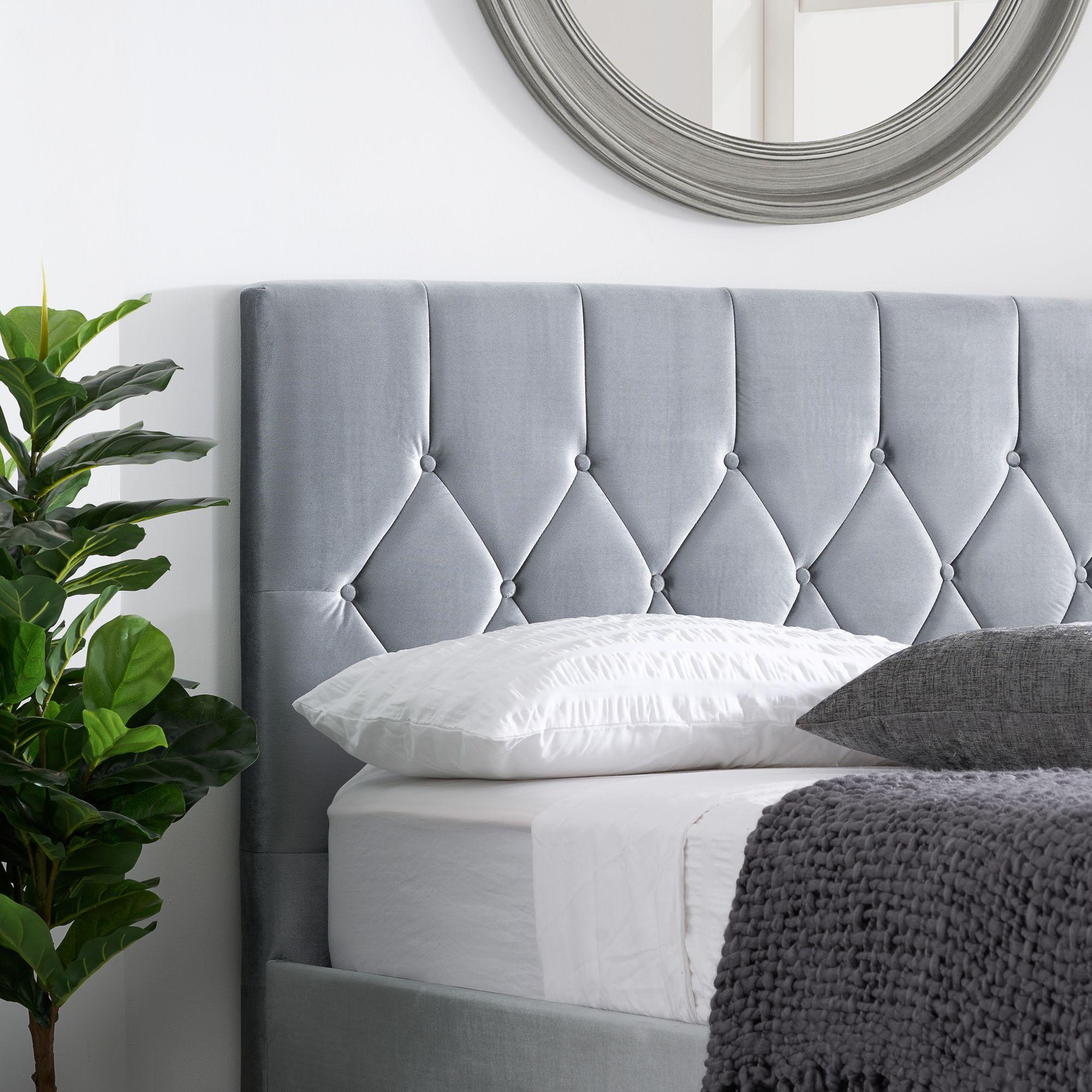 Loxley Bed - Dark Grey Fabric - Sizes Available