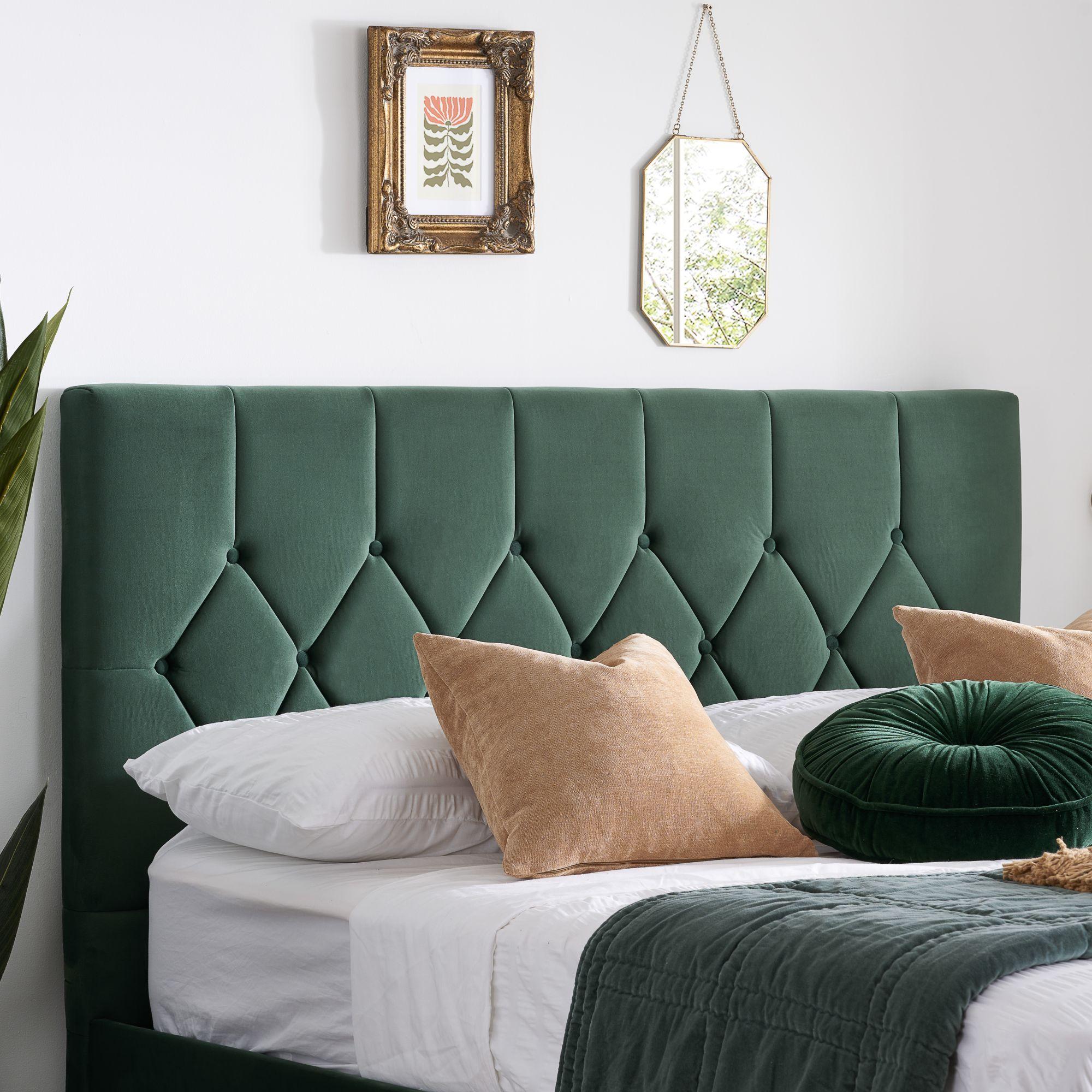 Loxley Bed - Green Fabric - Sizes Available