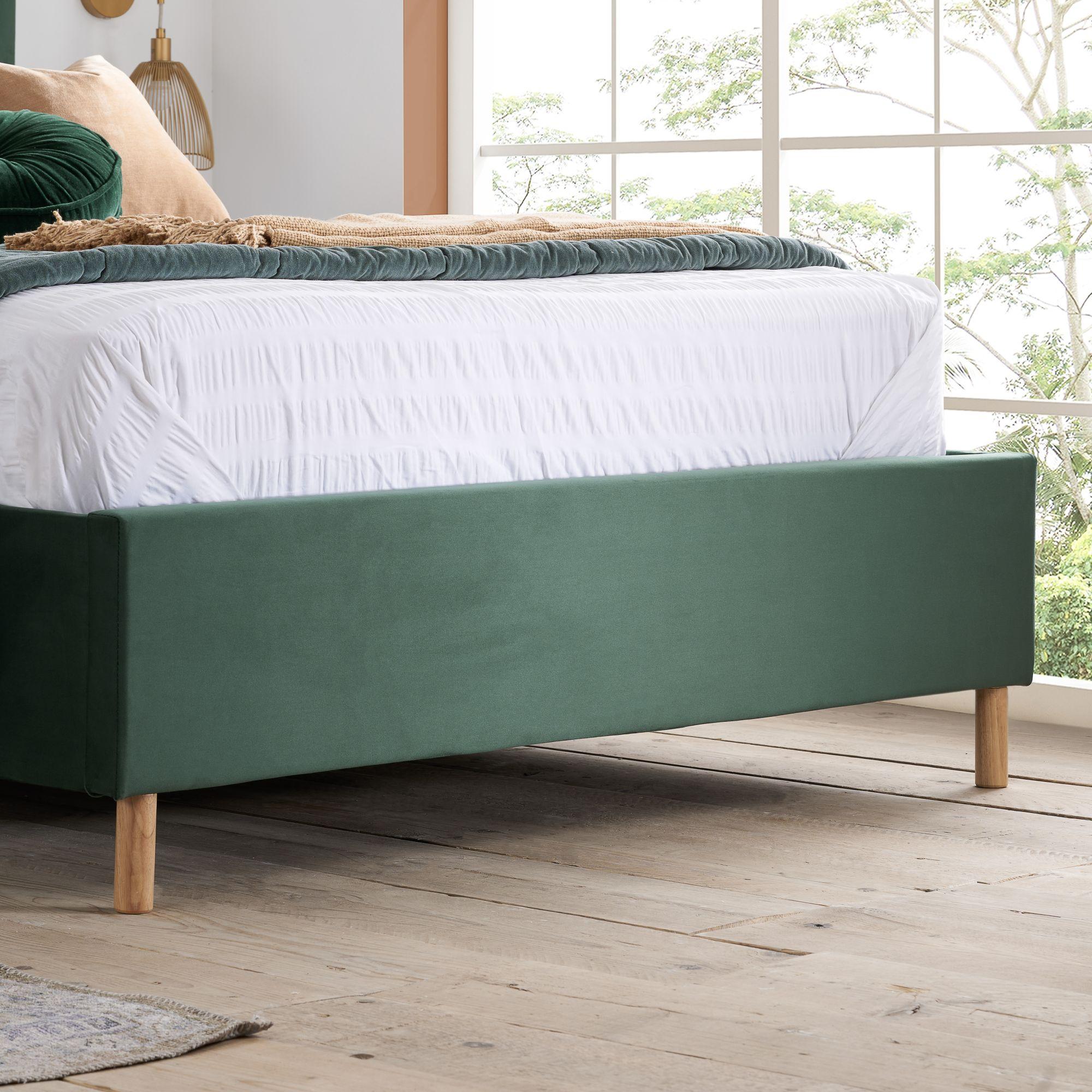 Loxley Bed - Green Fabric - Sizes Available