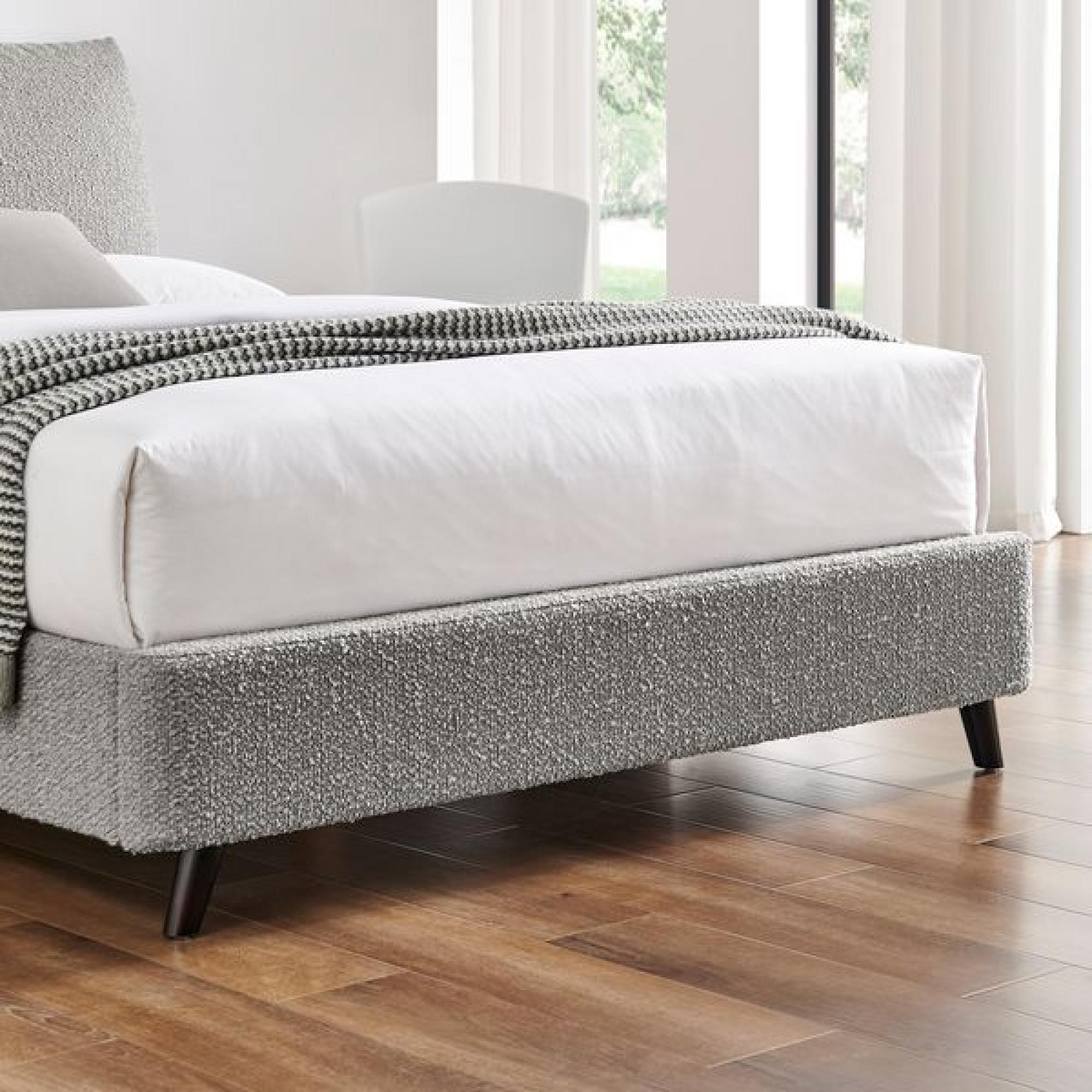 Luis Dove Grey Boucle Fabric Bed - 5ft King Size