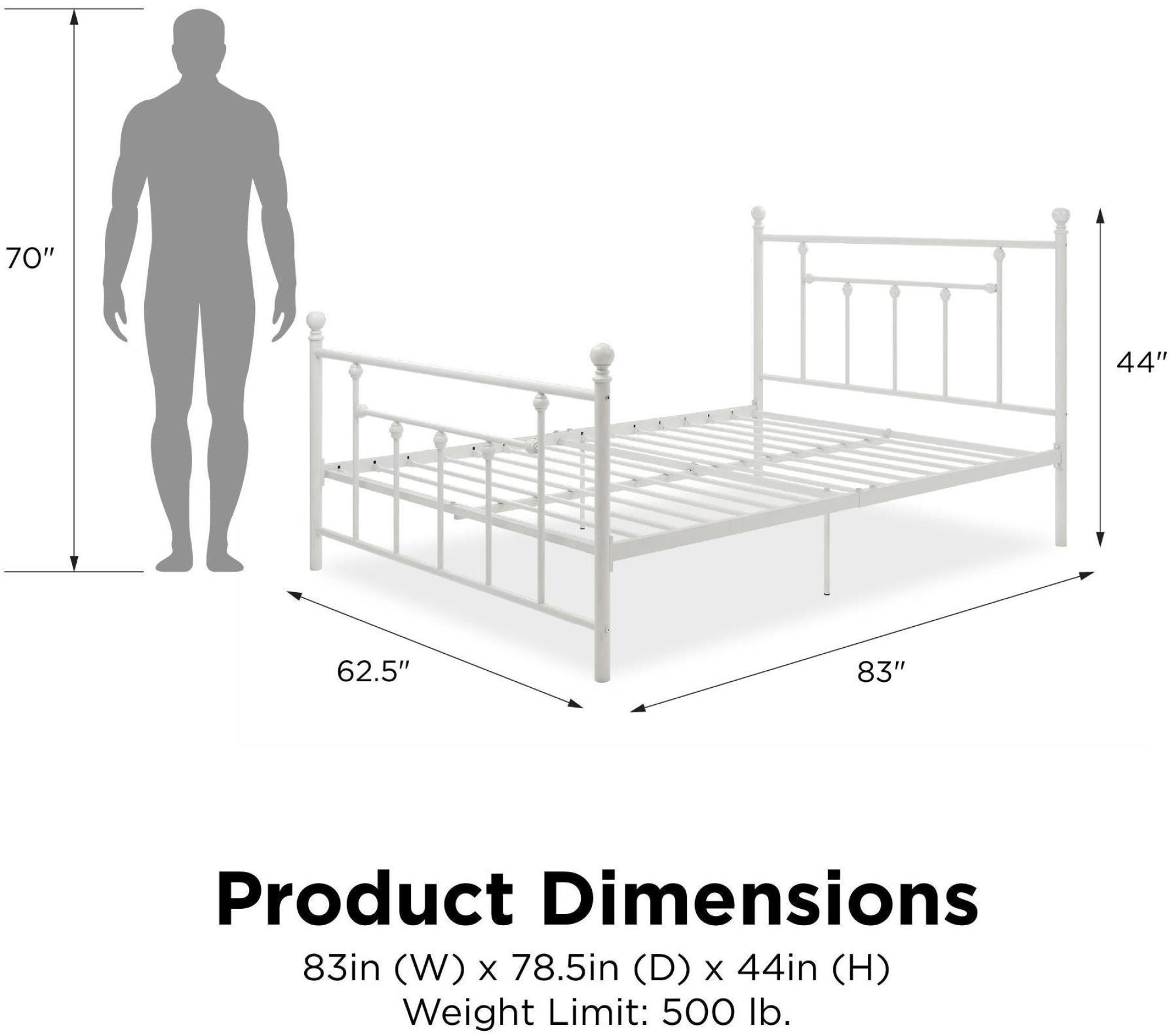 Manila Metal Bed - White - Sizes Available - 3236198UK