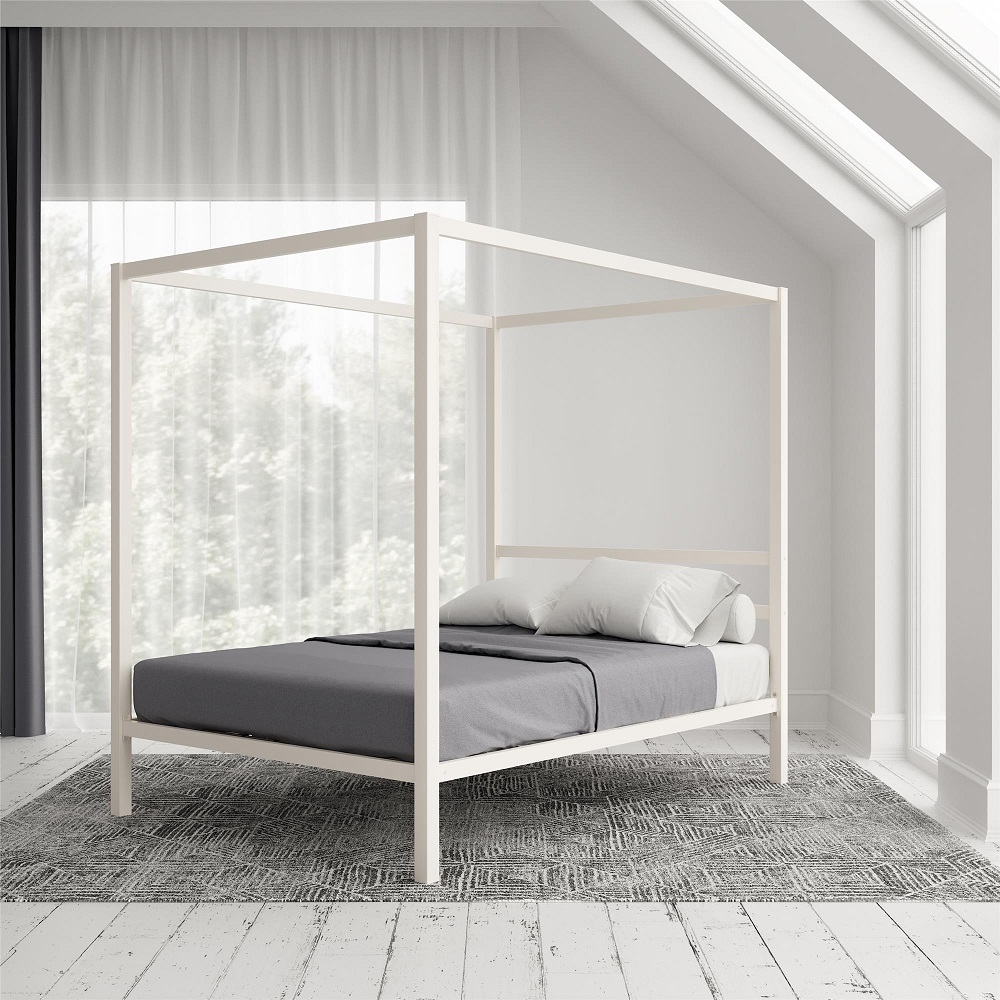 Modern Metal Bed - White - 4ft 6in Double - 4073139UK