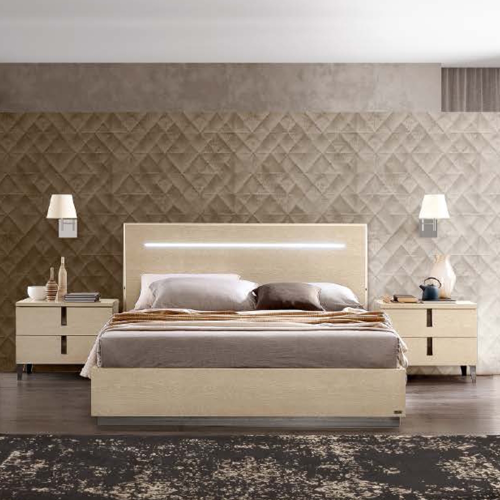 Ambra Bed - Sand Birch - Sizes Available