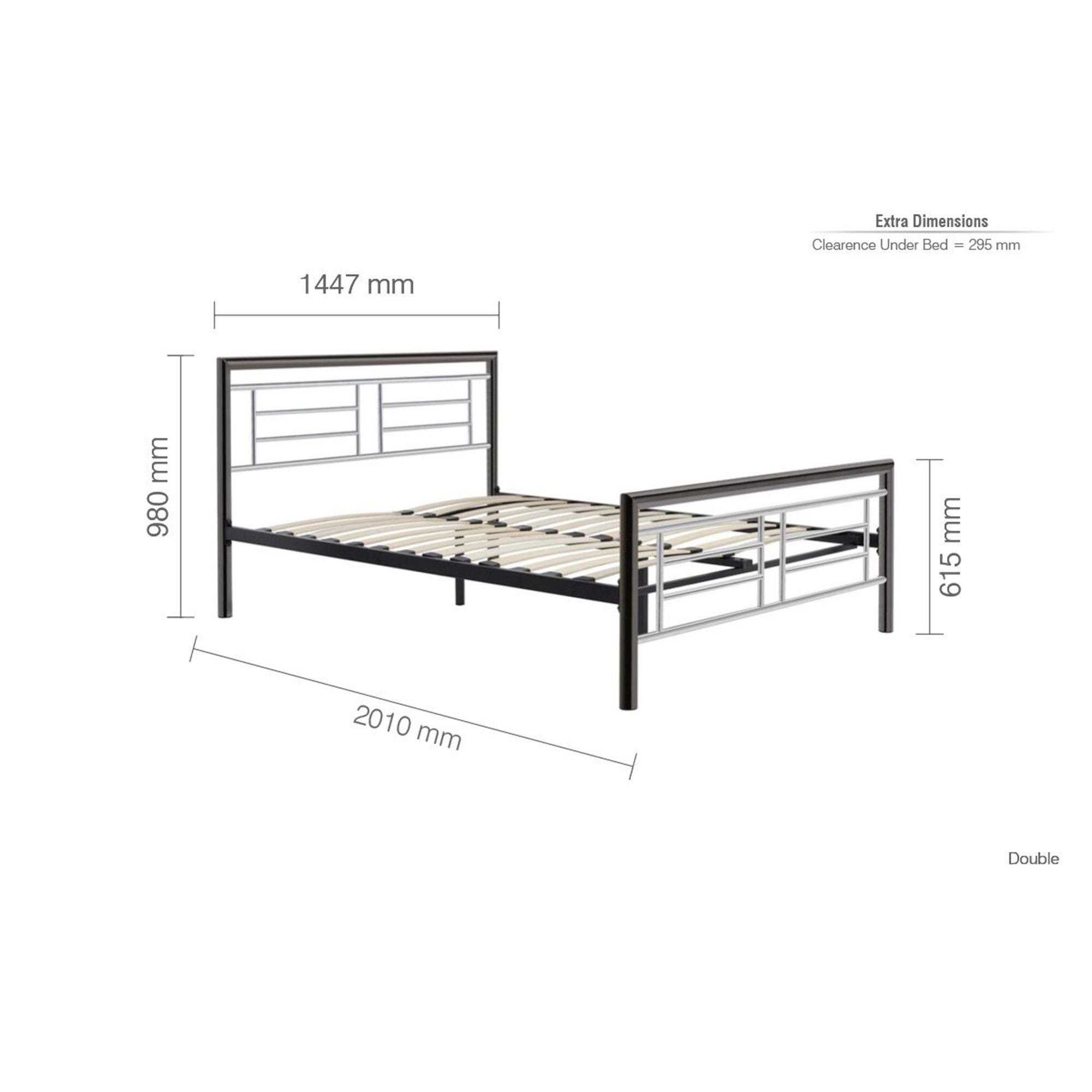 Montana Bed Frame - Chrome Metal - Sizes Available