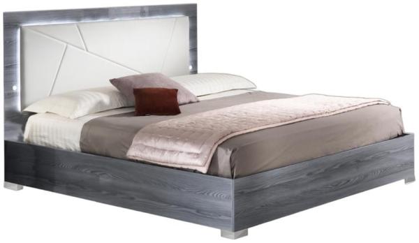 Nicole Grey Italian 5ft King Size Upholstered Headboard Bed