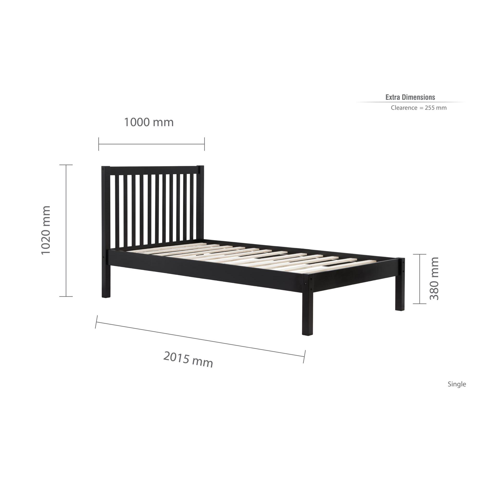 Nova Bed - Black Wood - Sizes Available