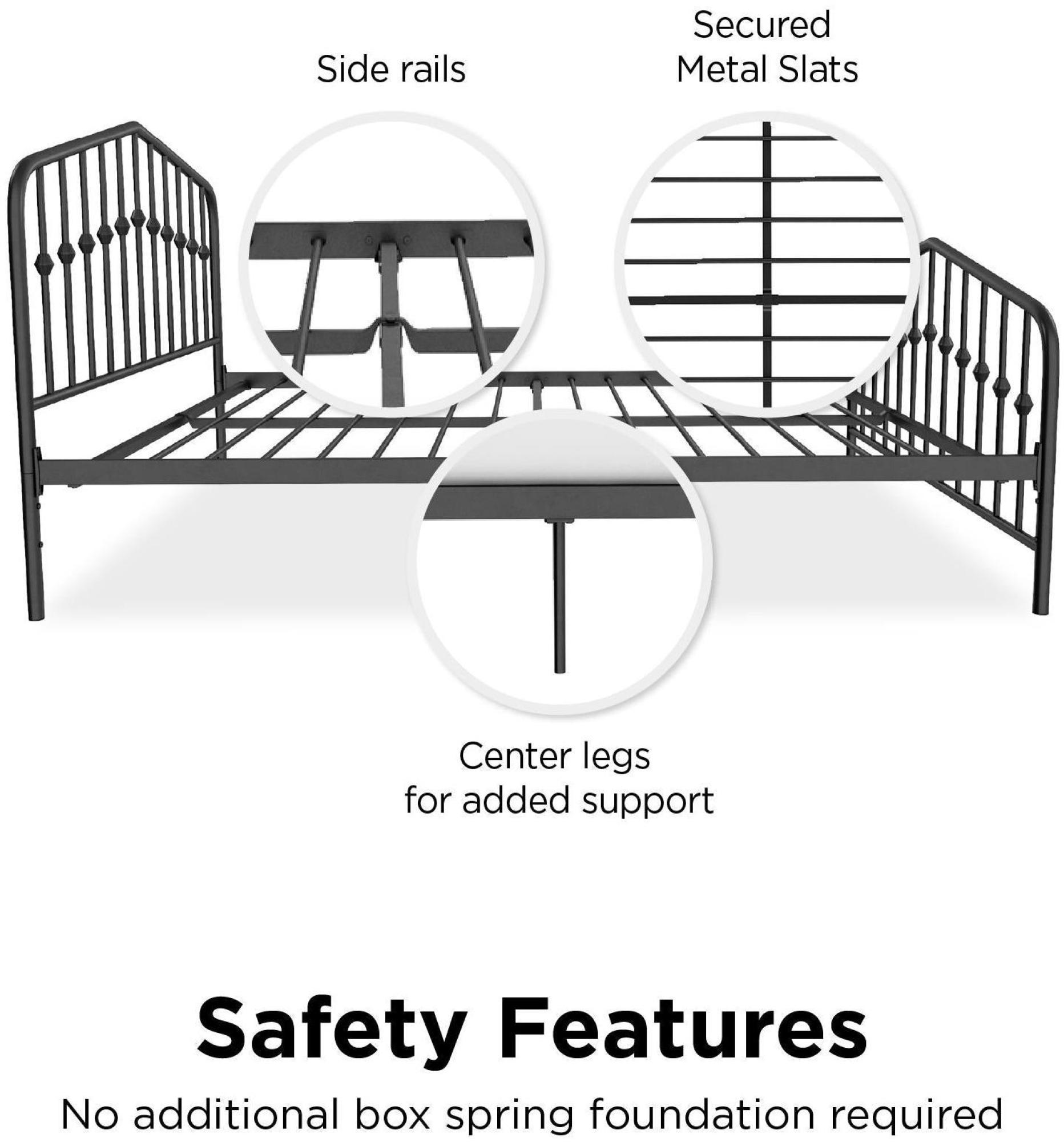 Novogratz Bushwick Metal Bed - Black - Sizes Available - 4044029NUK
