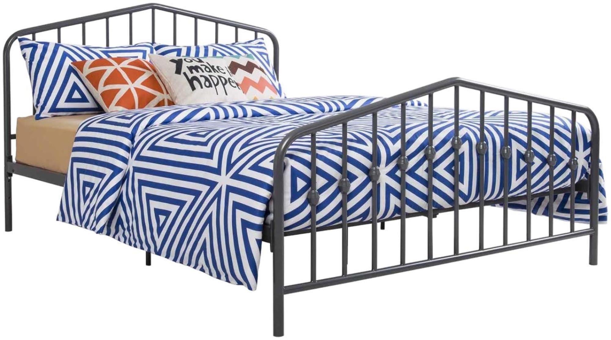 Novogratz Bushwick Metal Bed - Grey - Sizes Available - 4044429NUK