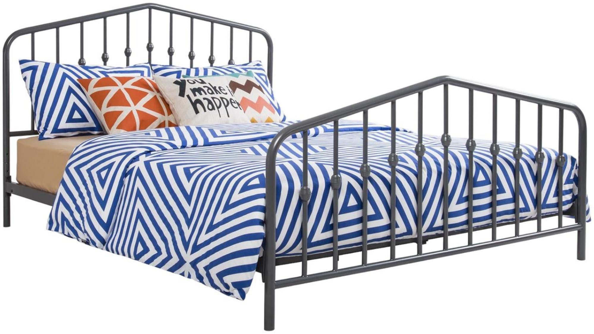 Novogratz Bushwick Metal Bed - Grey - Sizes Available - 4044429NUK