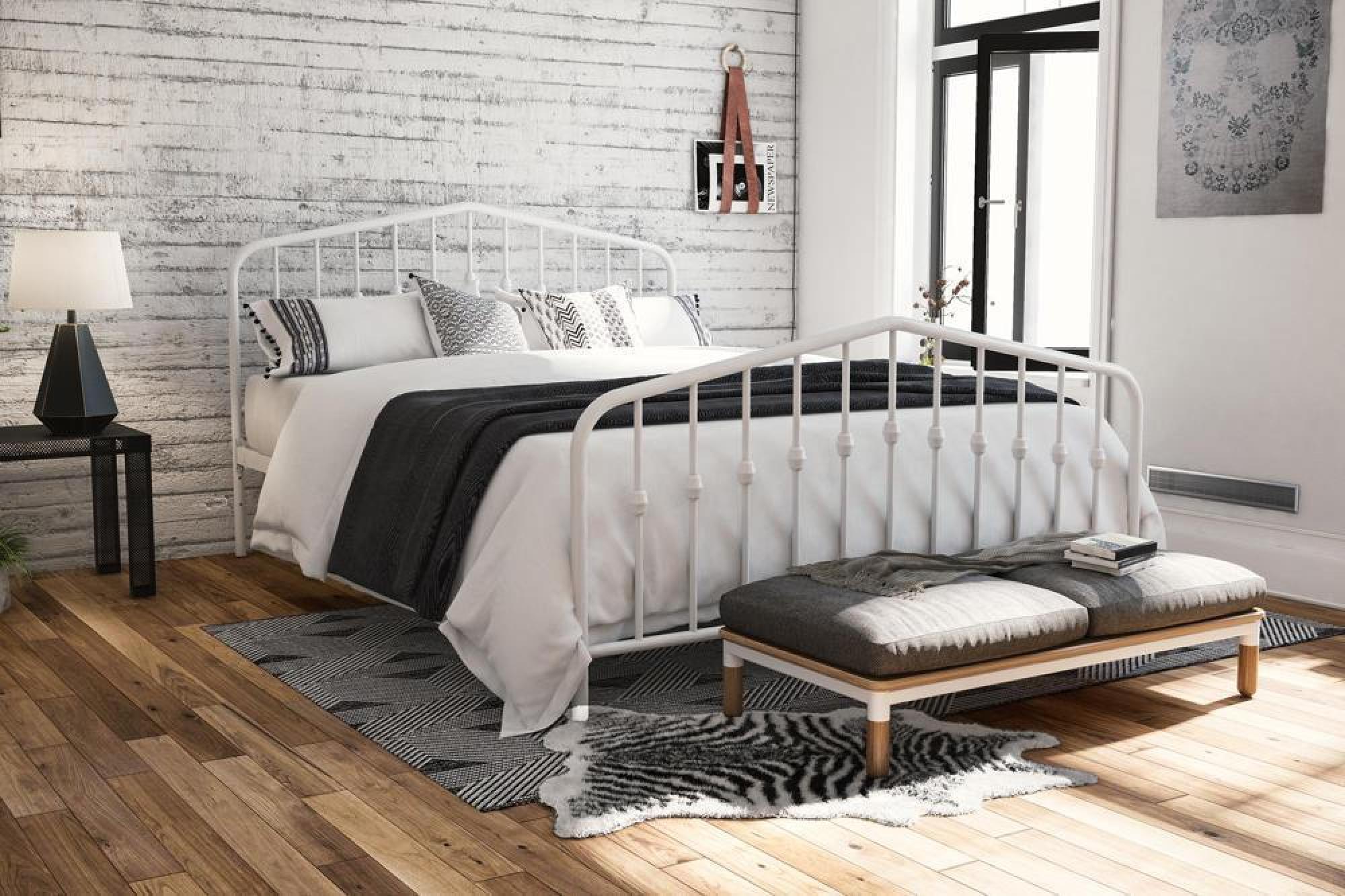 Novogratz Bushwick Metal Bed - White - Sizes Available - 4044129NUK