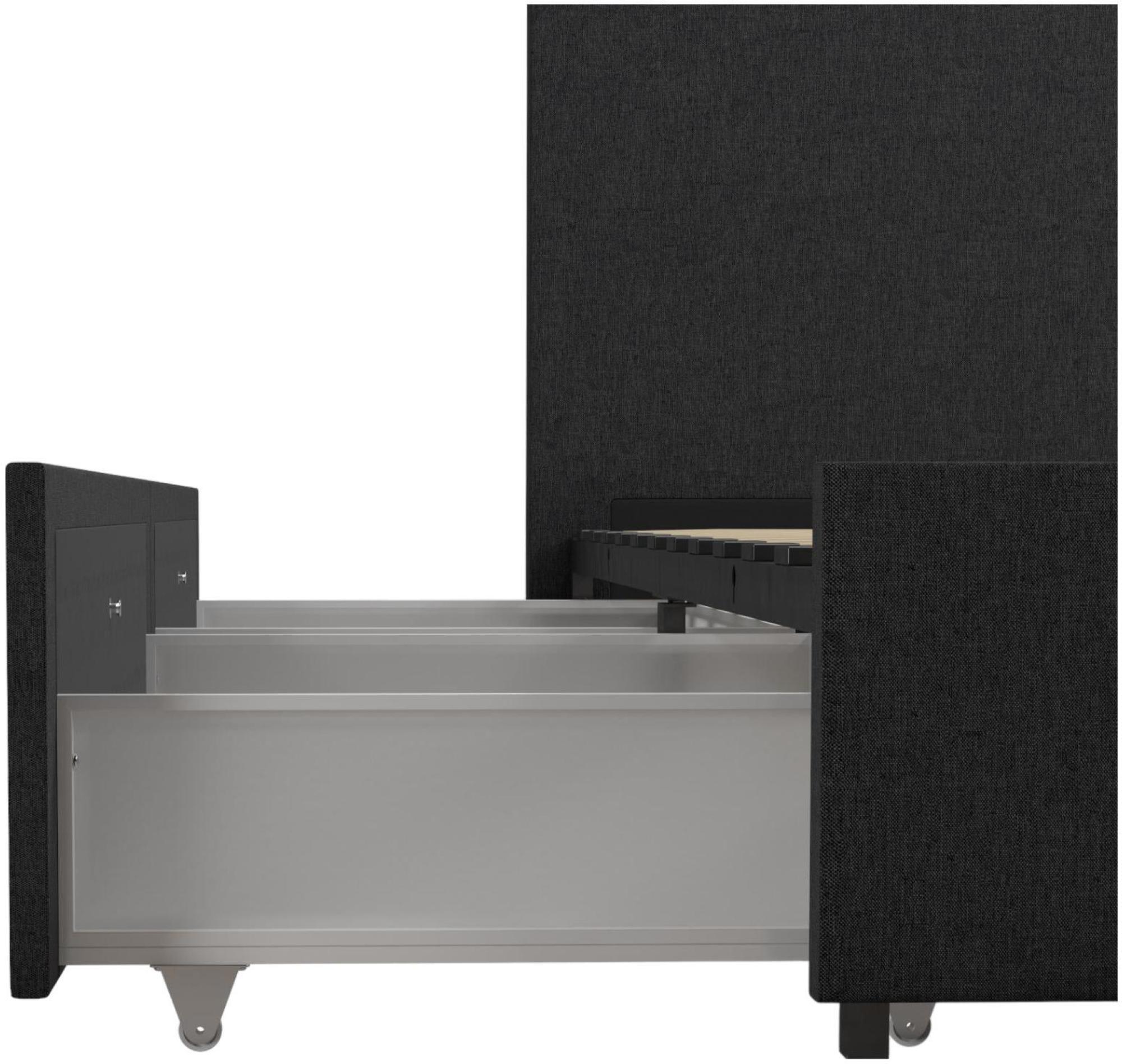 Novogratz Kelly Bed with Storage - Dark Grey -  3ft Single - 4296419NUK