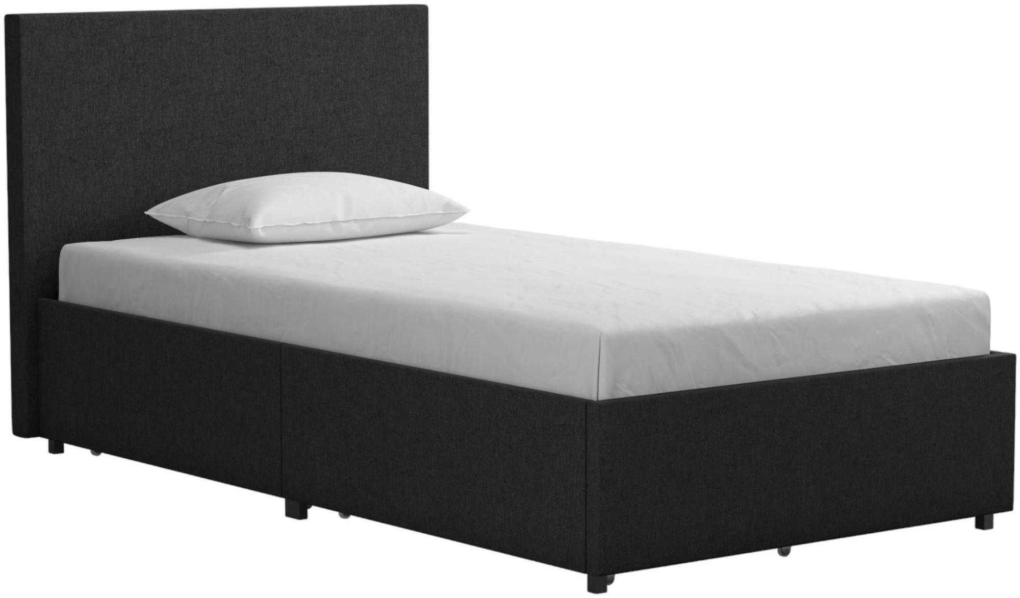 Novogratz Kelly Bed with Storage - Dark Grey -  3ft Single - 4296419NUK