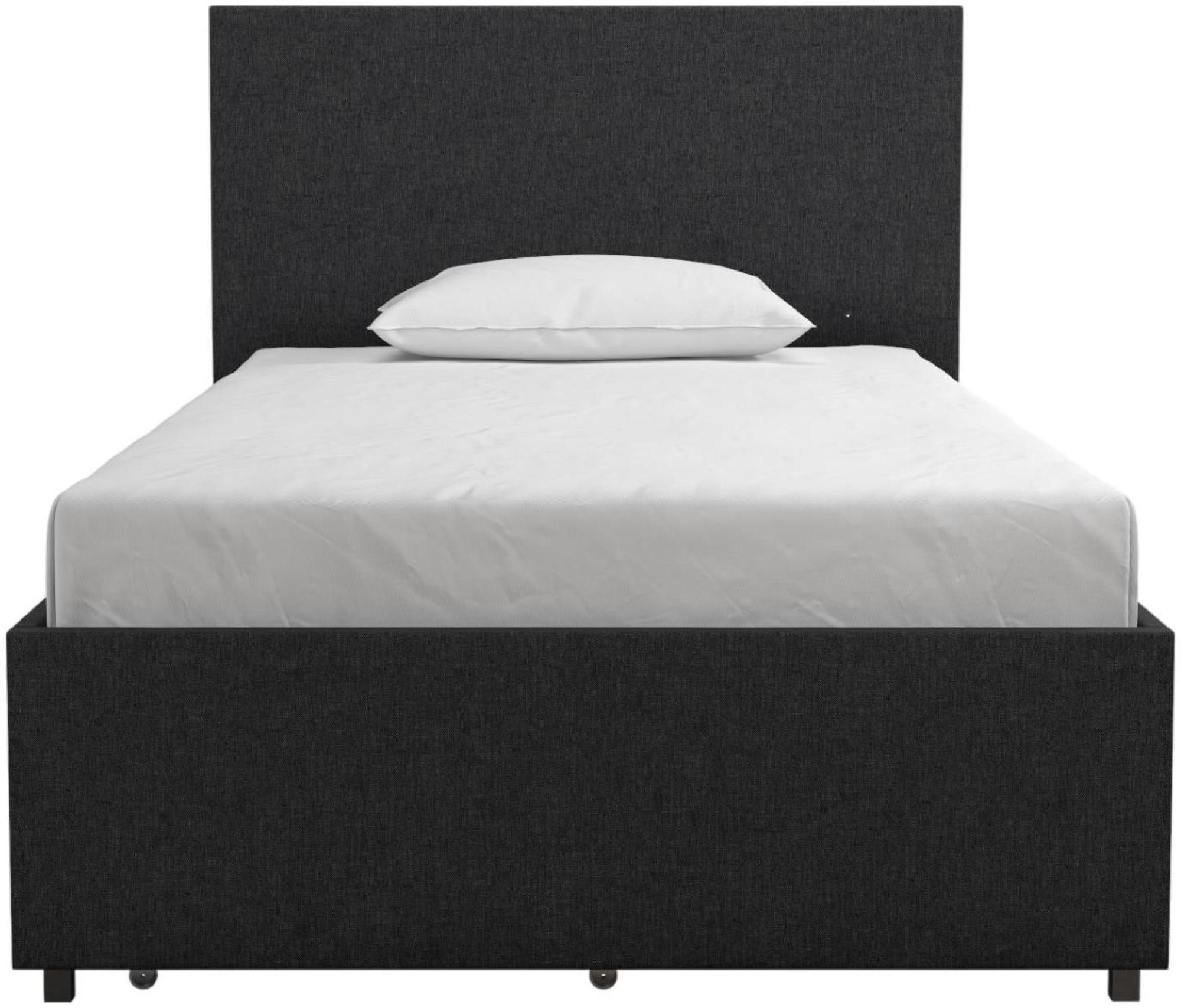 Novogratz Kelly Bed with Storage - Dark Grey -  3ft Single - 4296419NUK