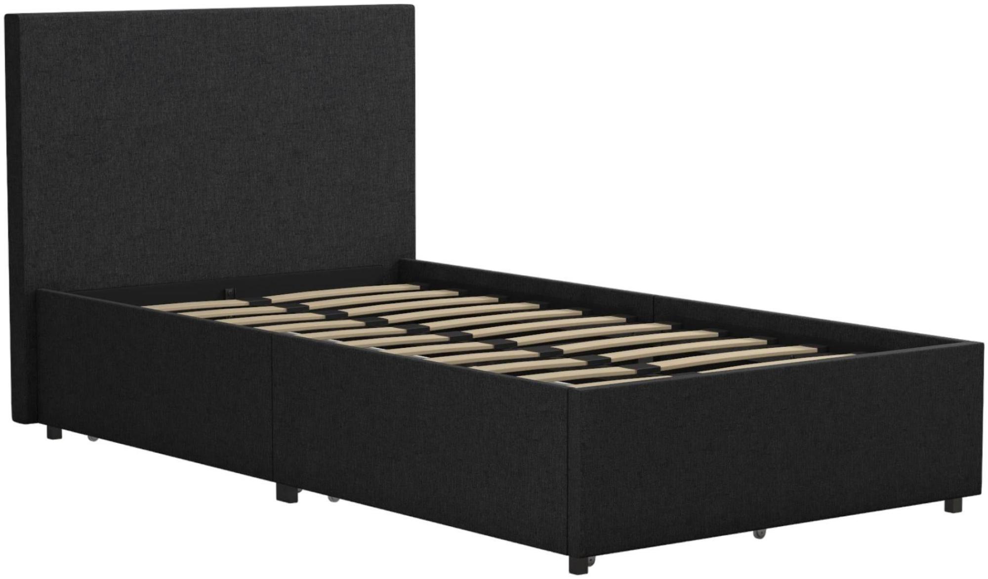 Novogratz Kelly Bed with Storage - Dark Grey -  3ft Single - 4296419NUK