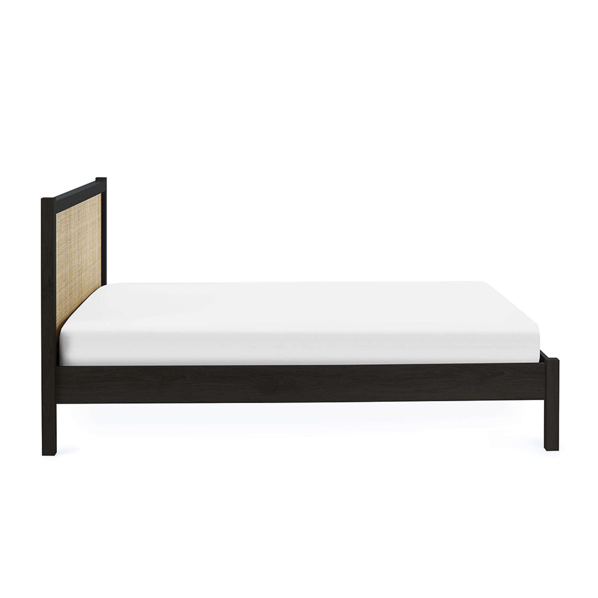 Padstow Ottoman Bed - Black and Rattan - Sizes Available