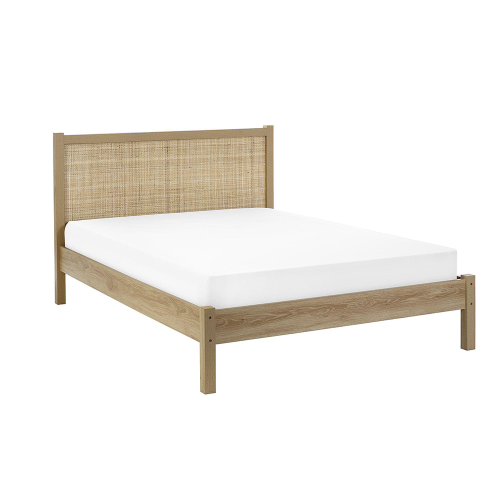 Padstow Bed - Black and Rattan - Sizes Available