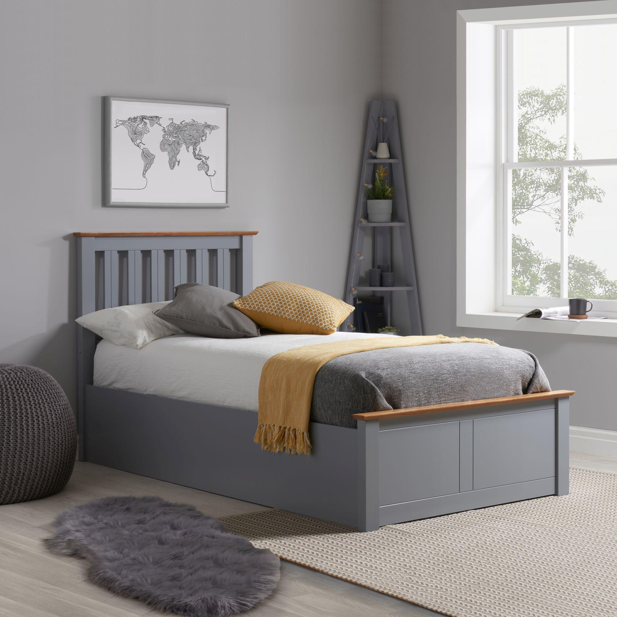 Phoenix Ottoman Storage Bed - Stone Grey - Sizes Available