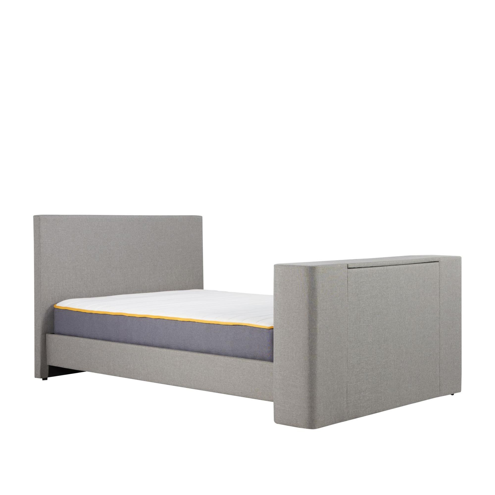 Plaza TV Bed - Grey Fabric - Sizes Available