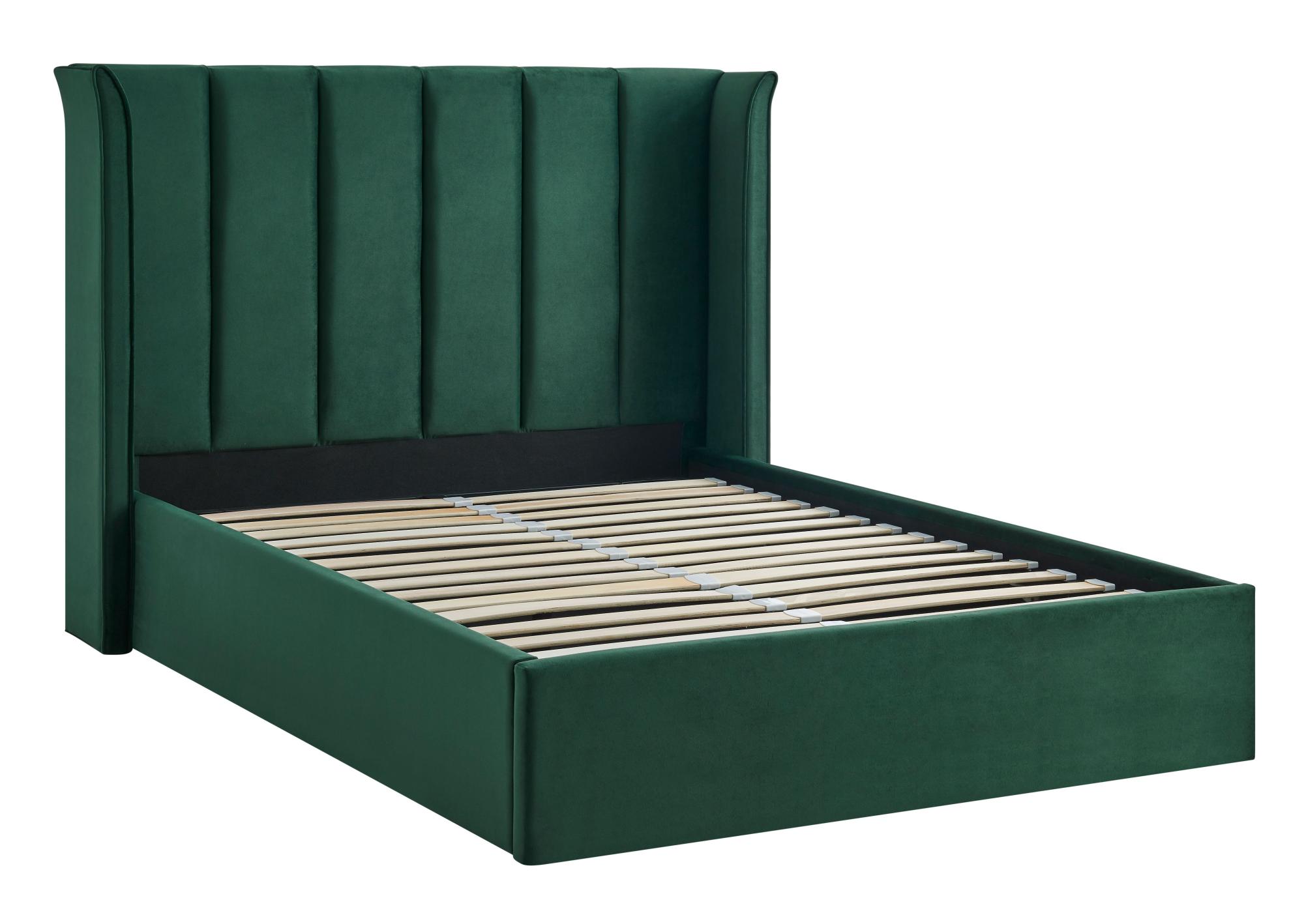 Posey Emerald Green Fabric Ottoman Bed - Sizes Available