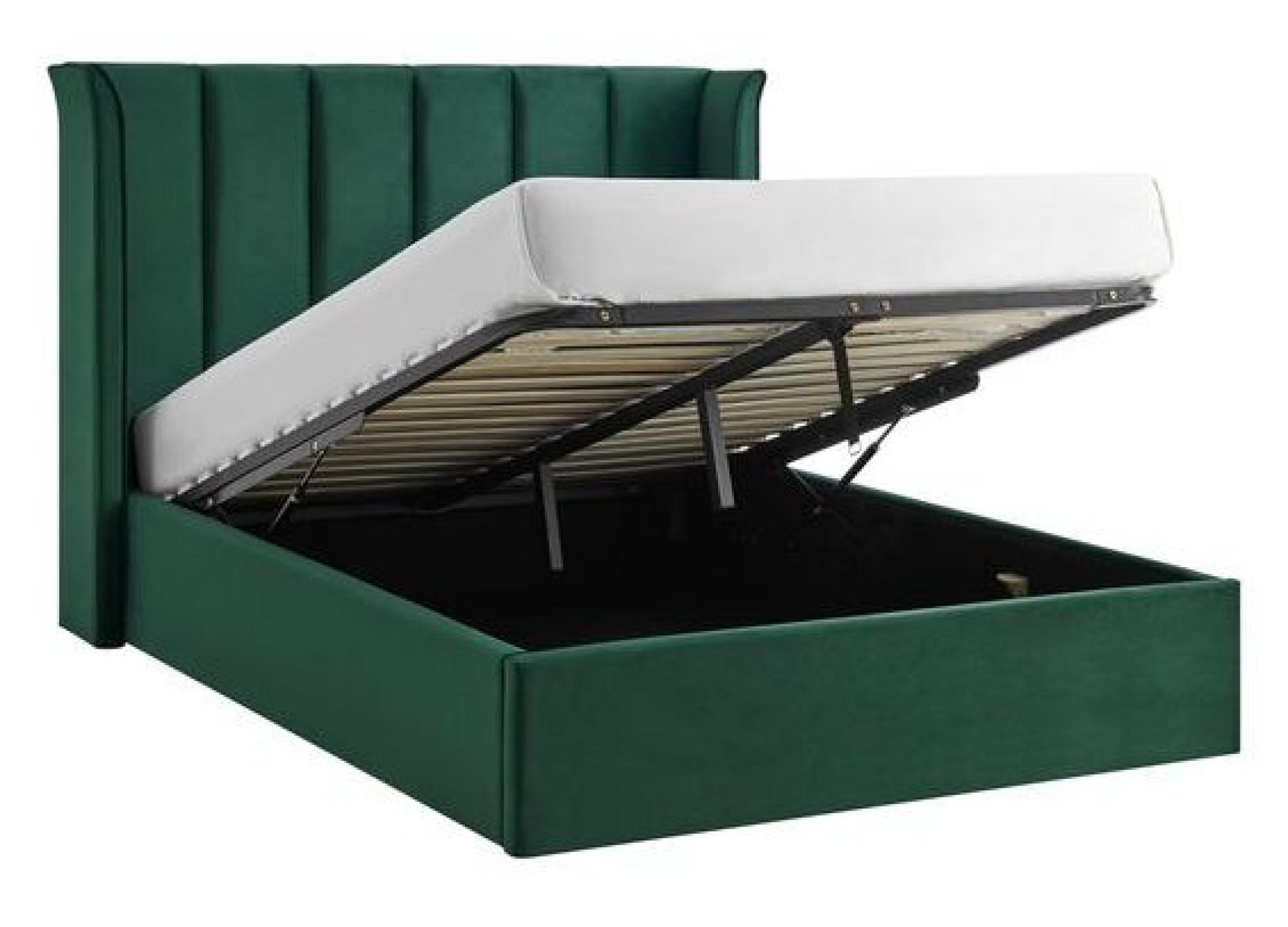 Posey Emerald Green Fabric Ottoman Bed - Sizes Available