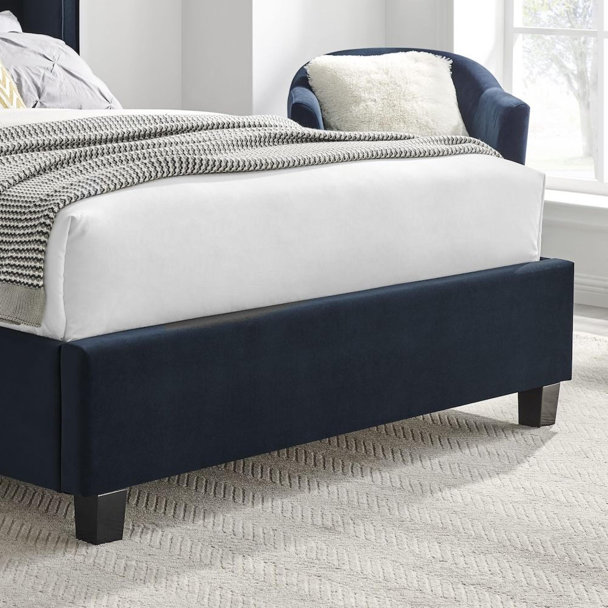 Posey Navy Blue Fabric Bed - Sizes Available