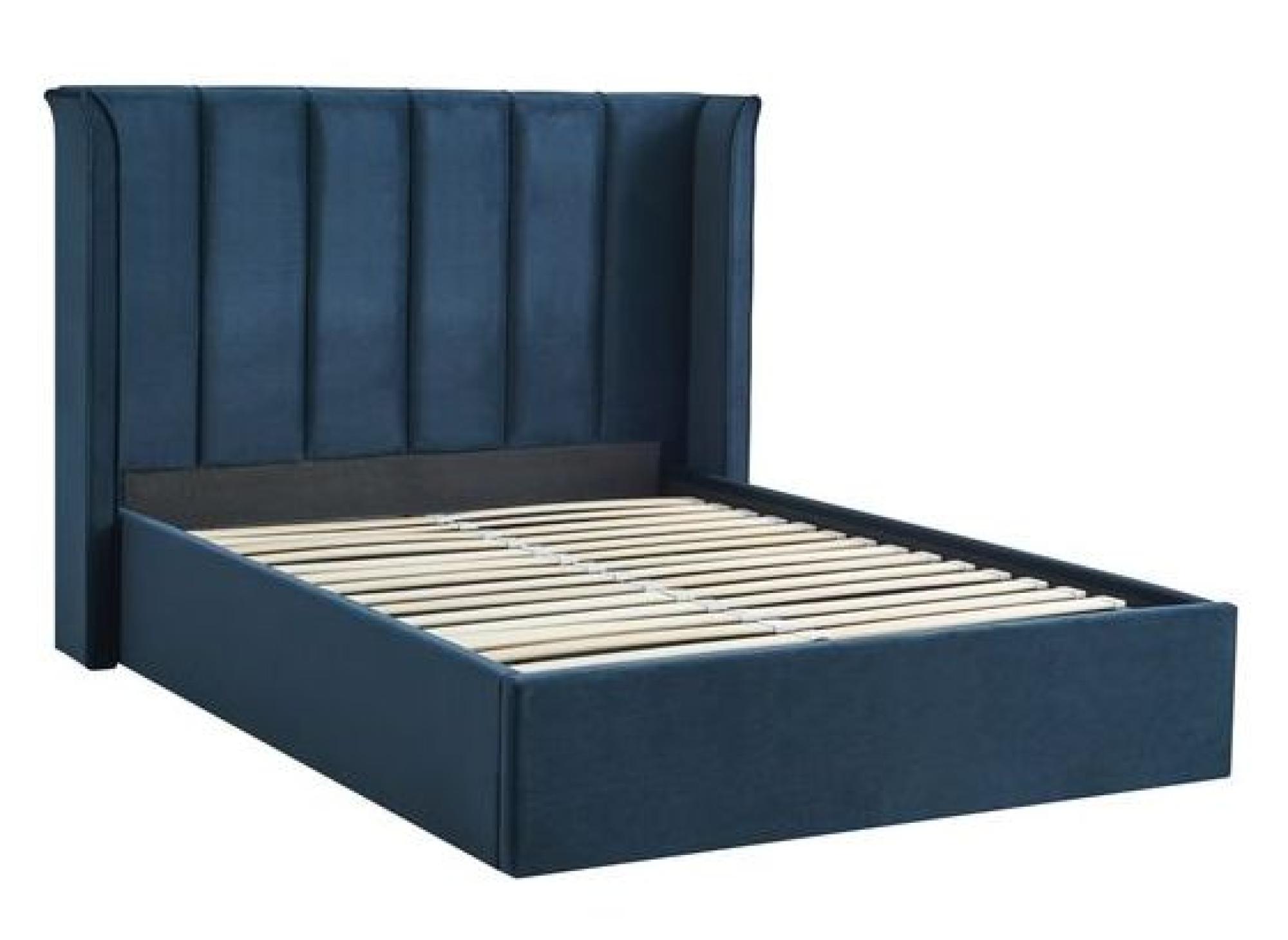 Posey Navy Blue Fabric Ottoman Bed - Sizes Available