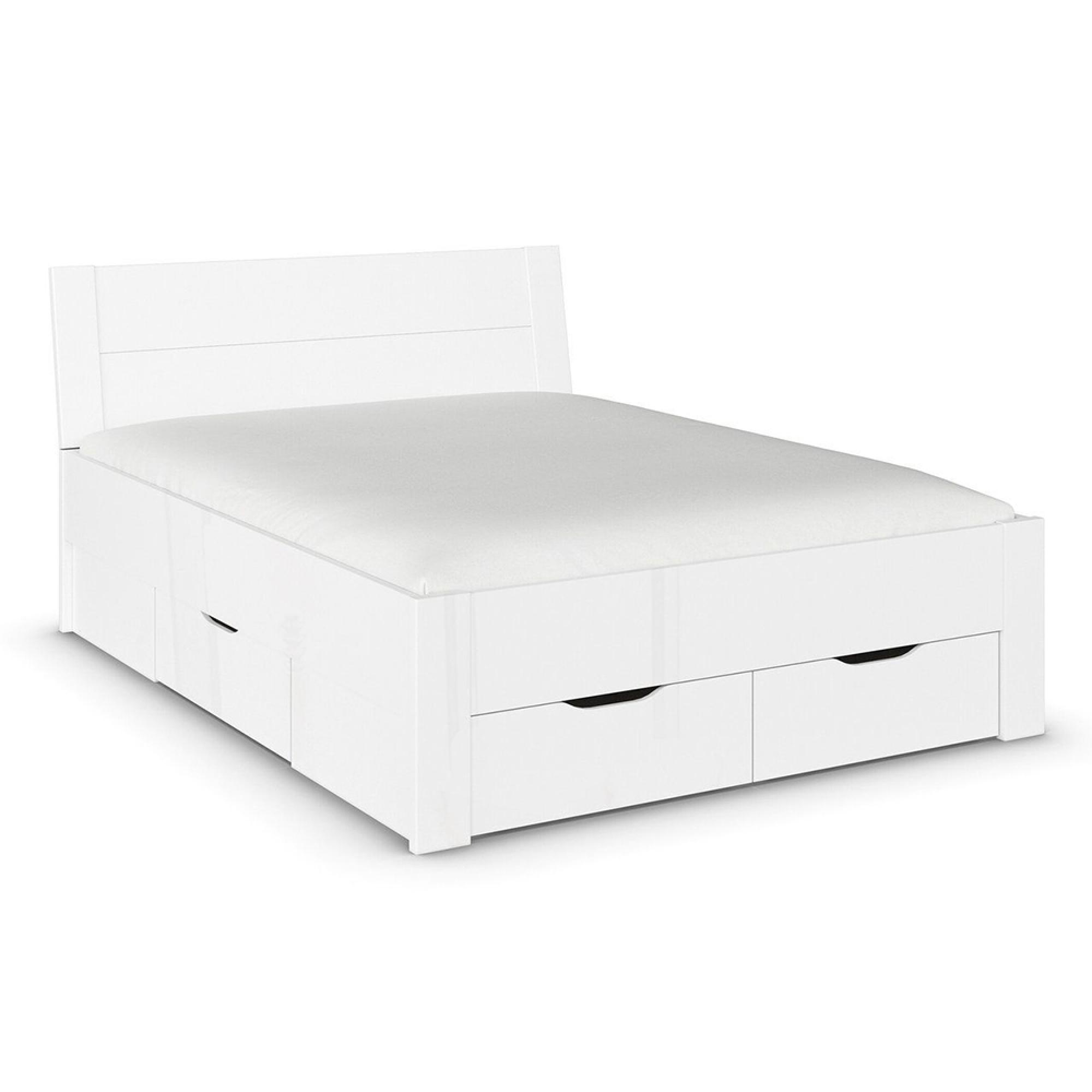 Rauch Aditio 5ft King Size Bed - High Gloss White