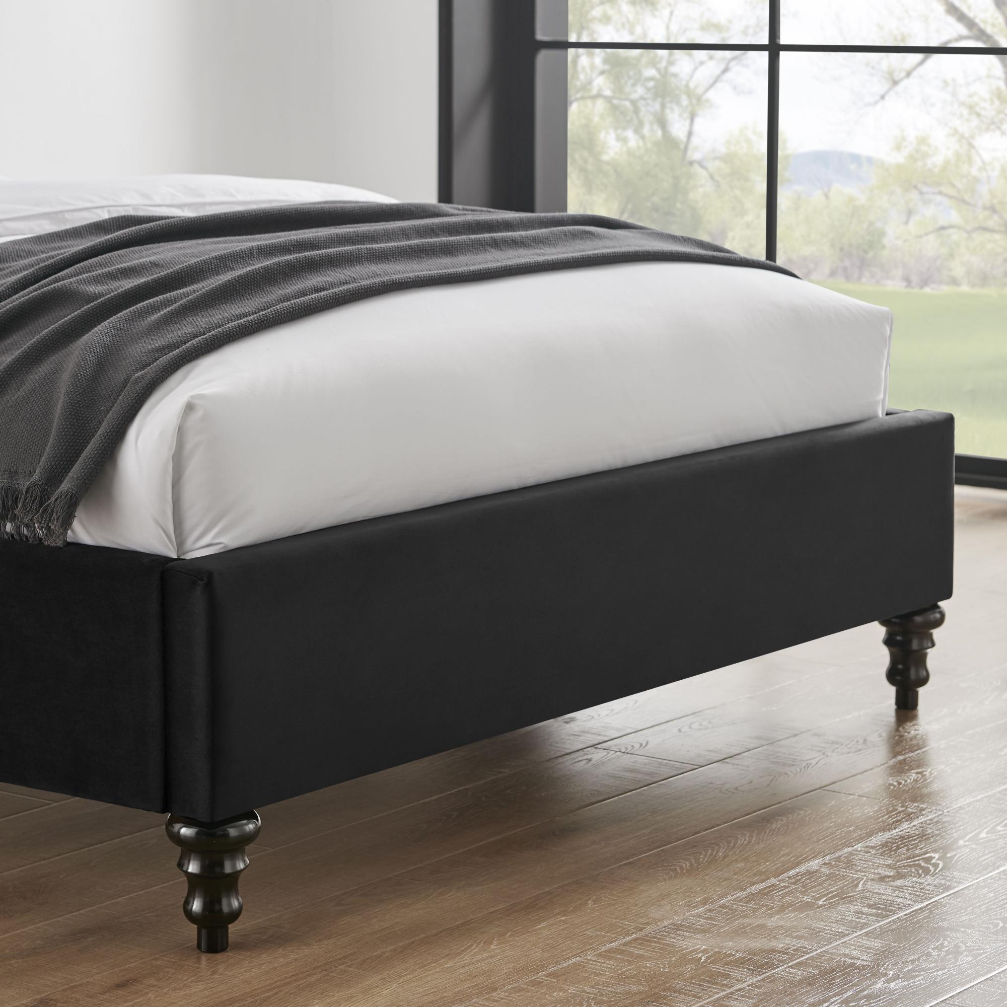 Roma Black Fabric Bed - Sizes Available