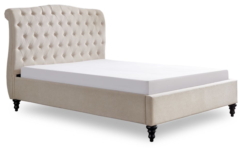 Roma Dark Grey Fabric Bed - Sizes Available
