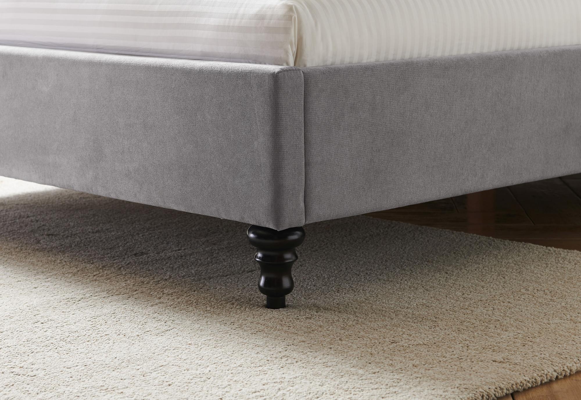 Roma Light Grey Fabric Bed - Sizes Available