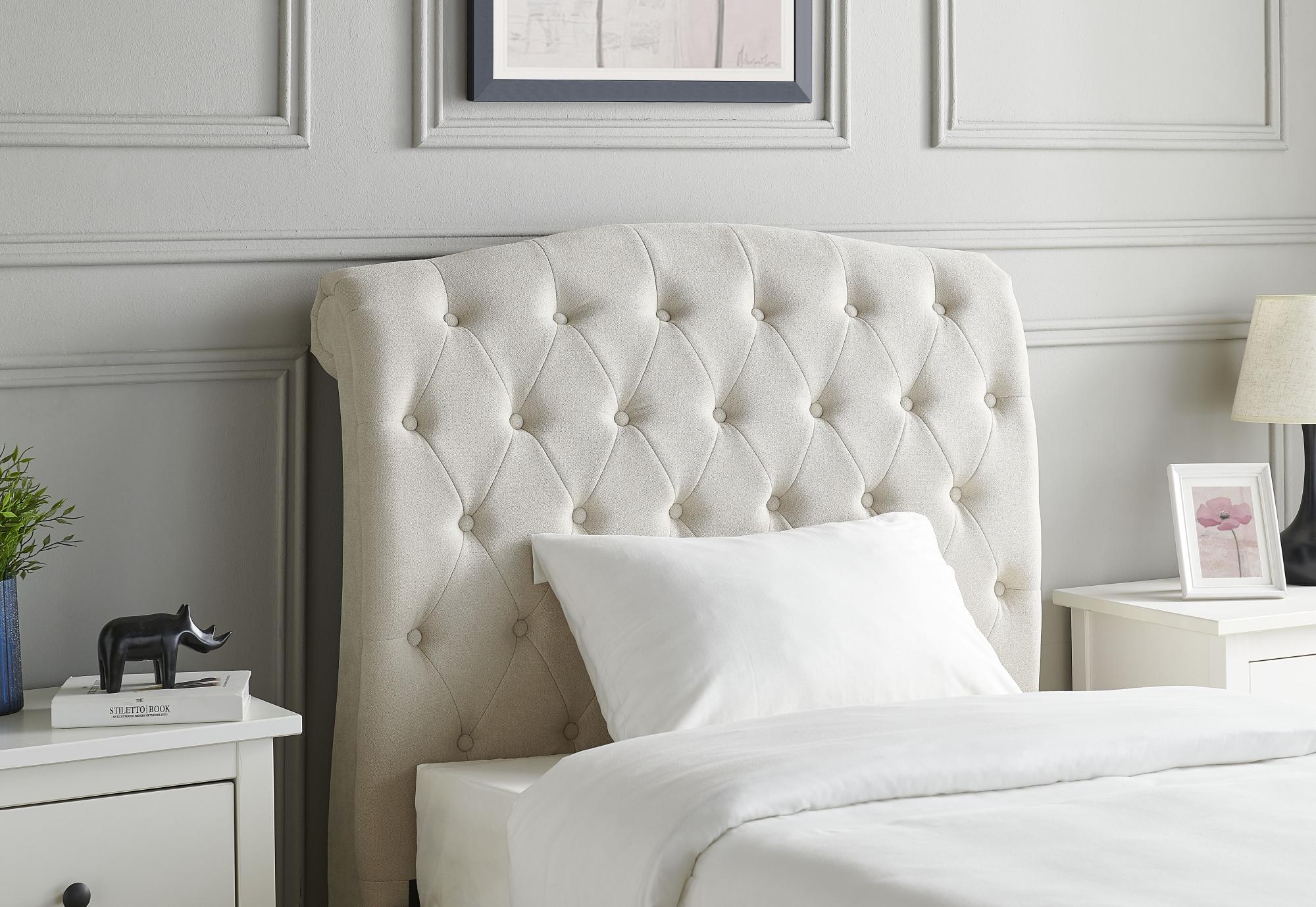 Roma Natural Fabric Bed - Sizes Available