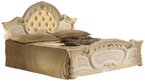 Sara Beige Italian 5ft King Size Upholstered Headboard Bed