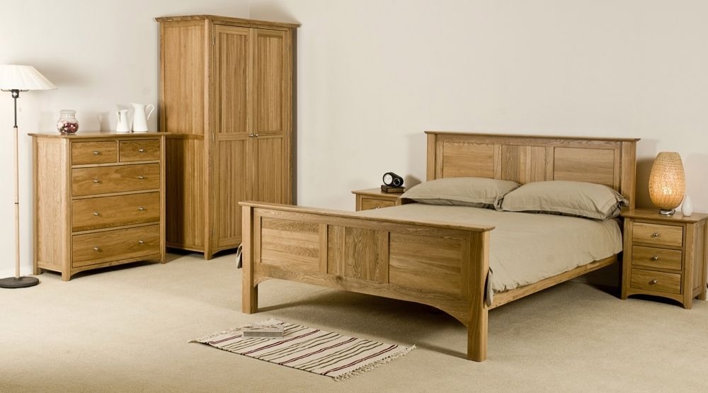 Shaker Oak High Foot End Bed
