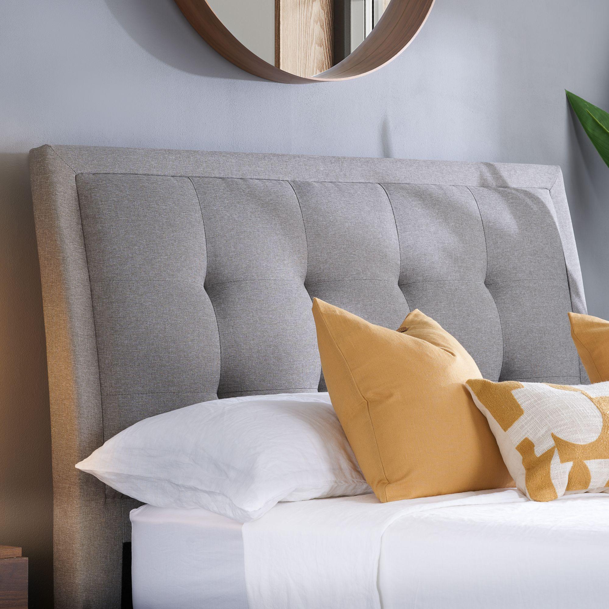 Shelby Bed - Grey Fabric - Sizes Available