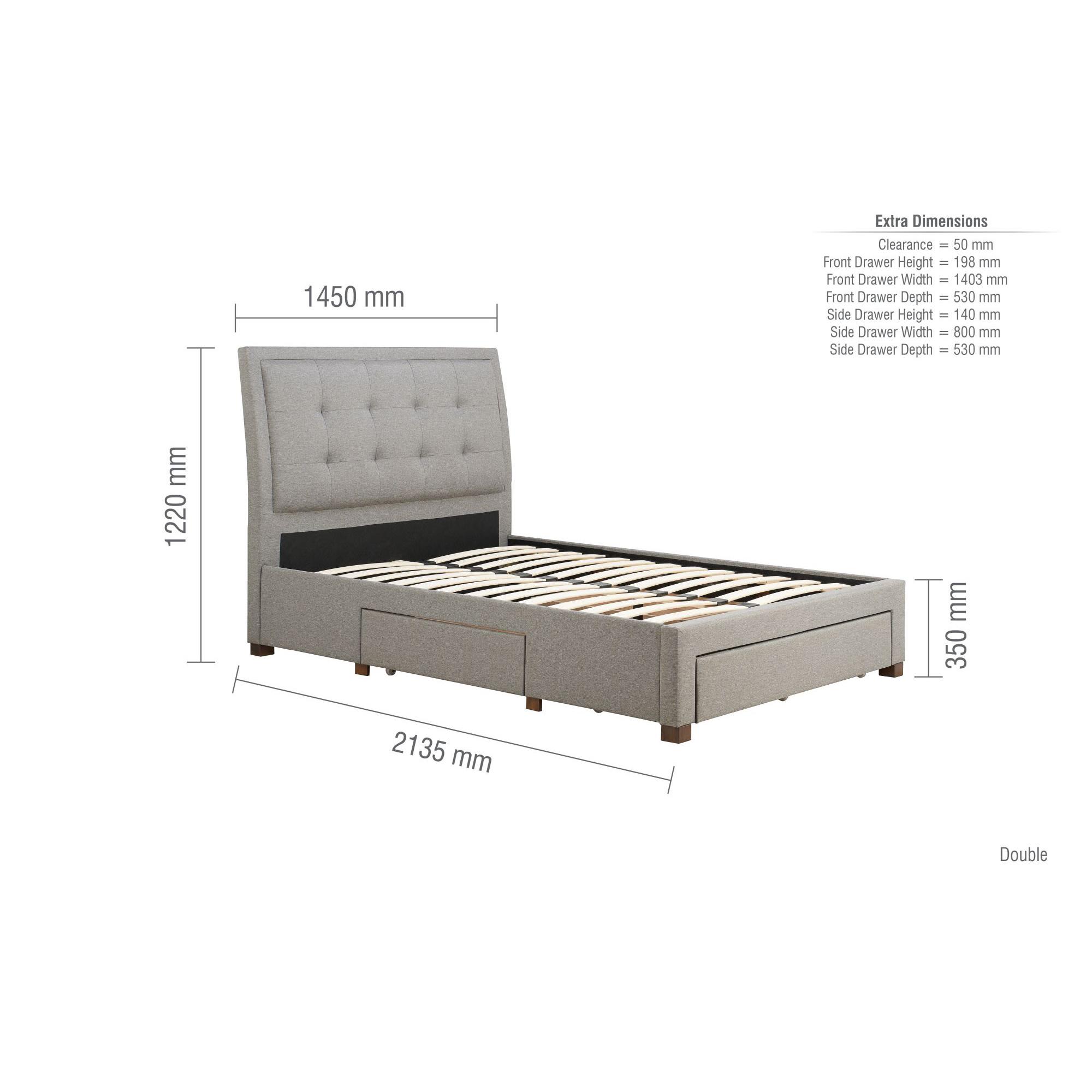 Shelby Bed - Grey Fabric - Sizes Available