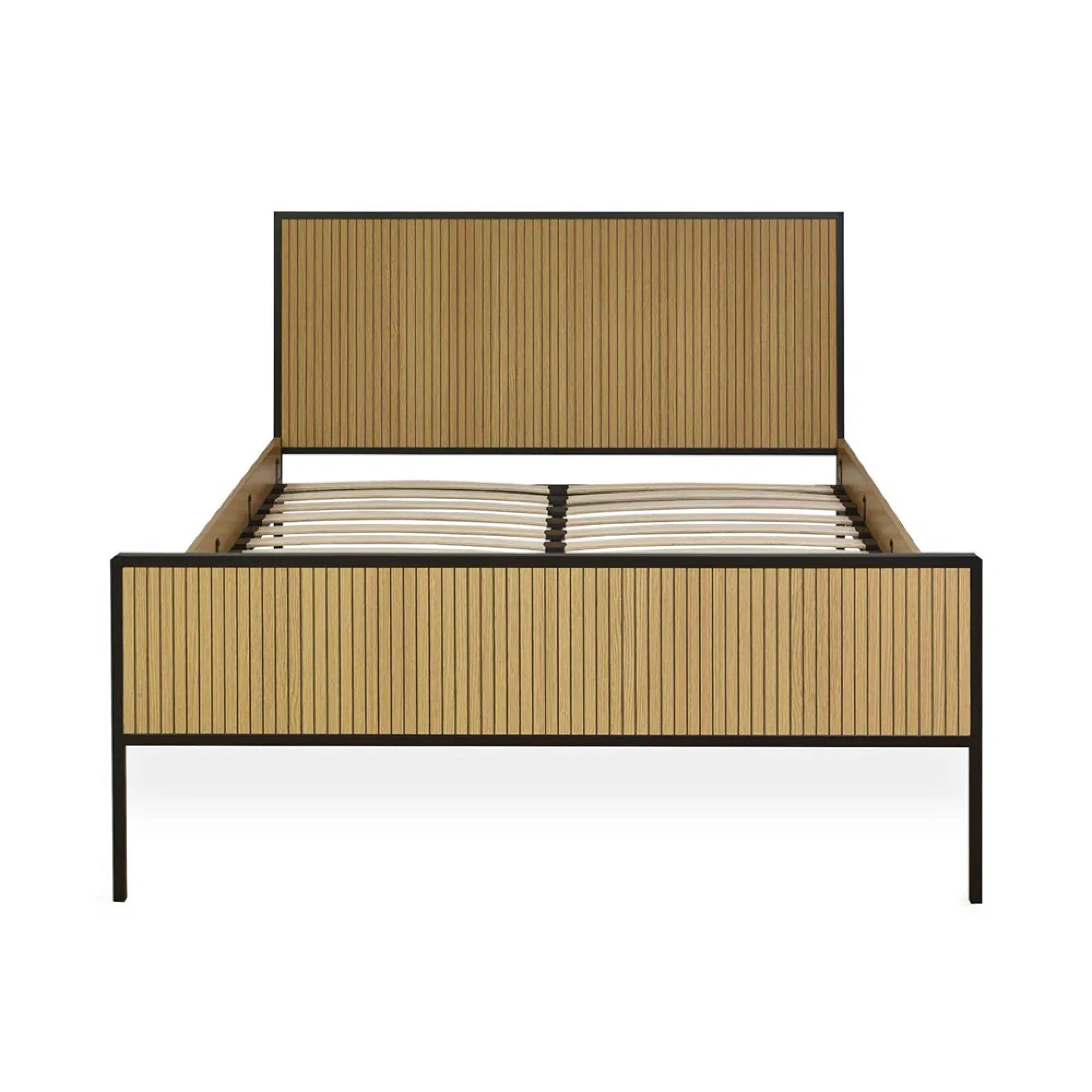 Sia Bed - Ribbed - Light Oak - Sizes Available
