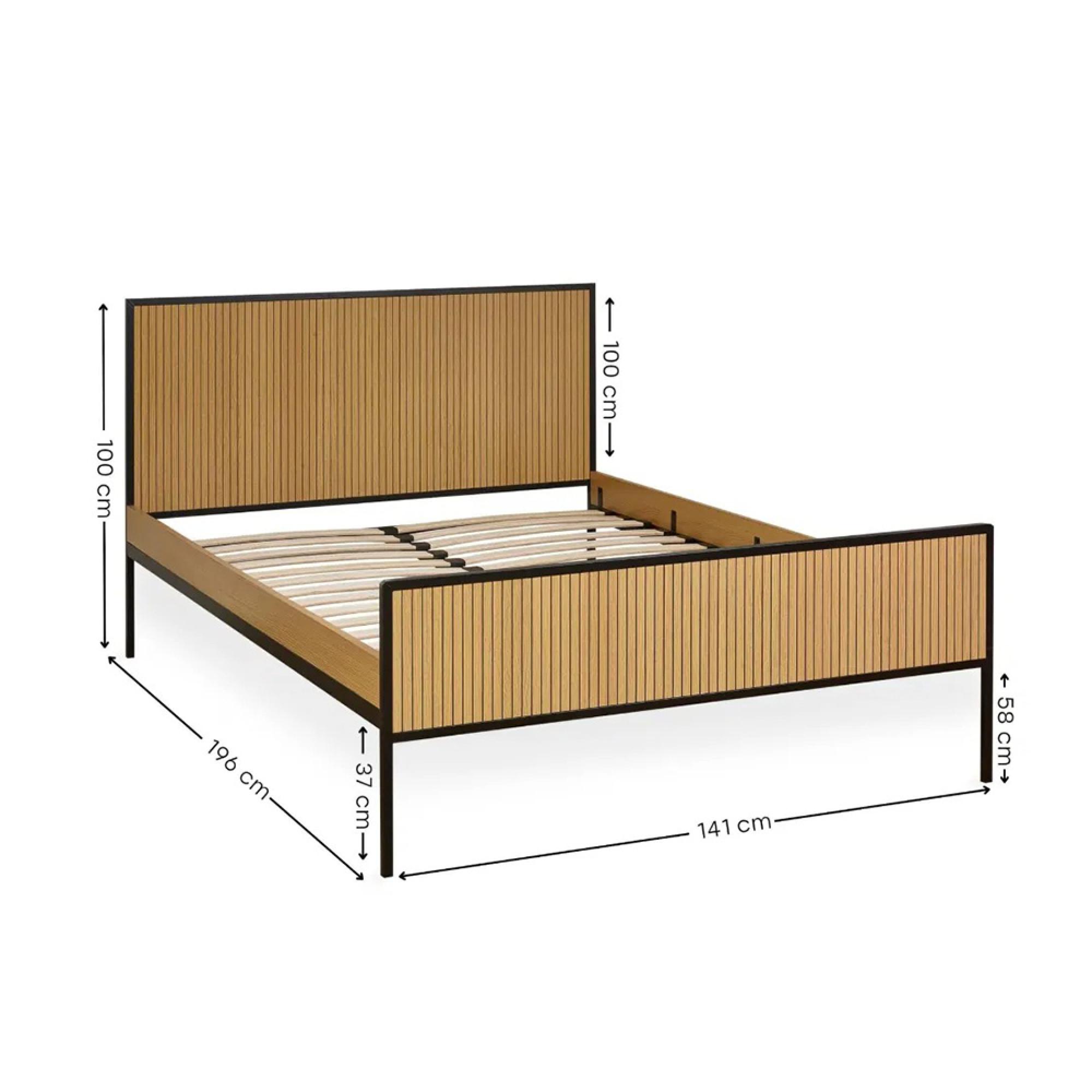Sia Bed - Ribbed - Light Oak - Sizes Available