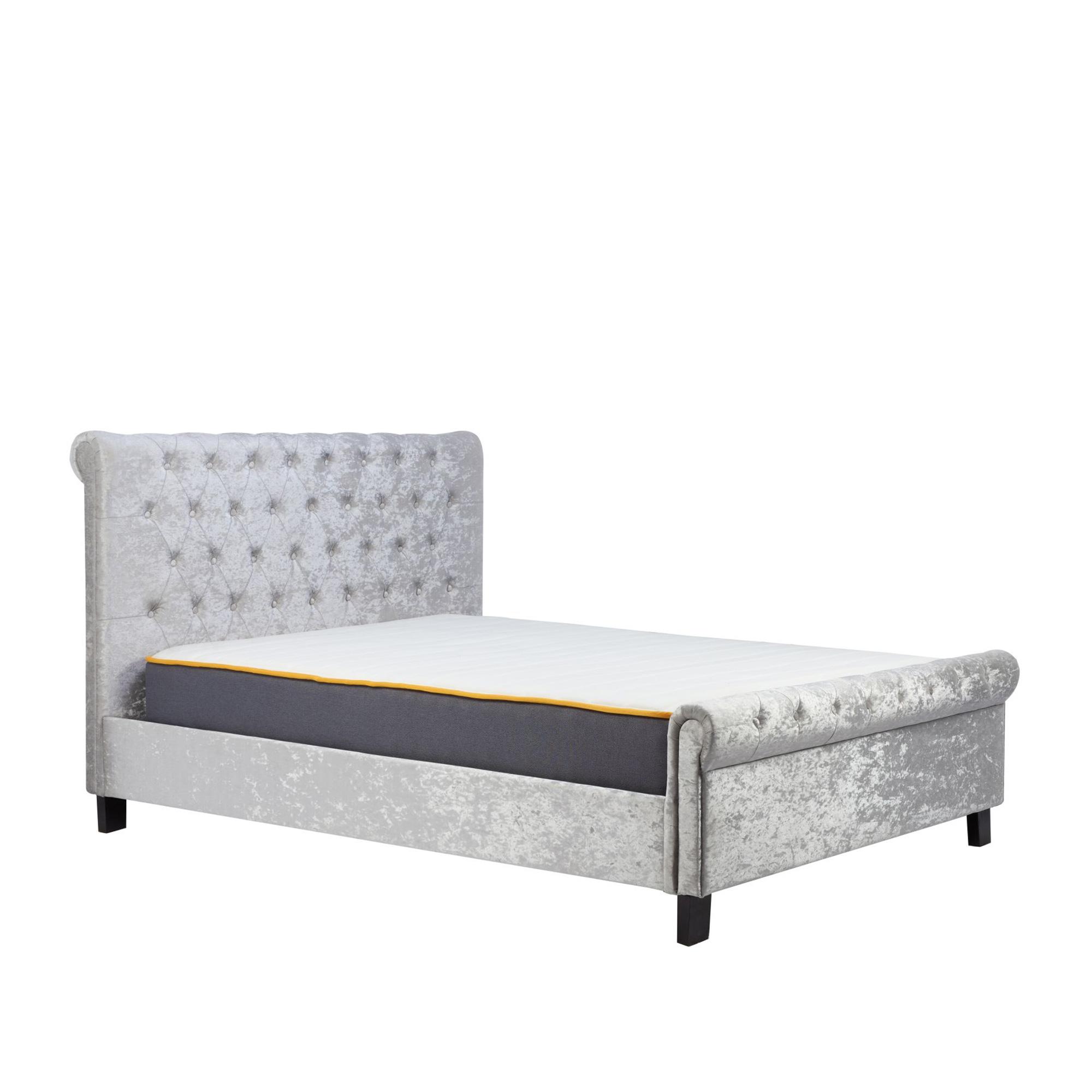 Sienna Bed - Steel Crushed Velvet Fabric - Sizes Available