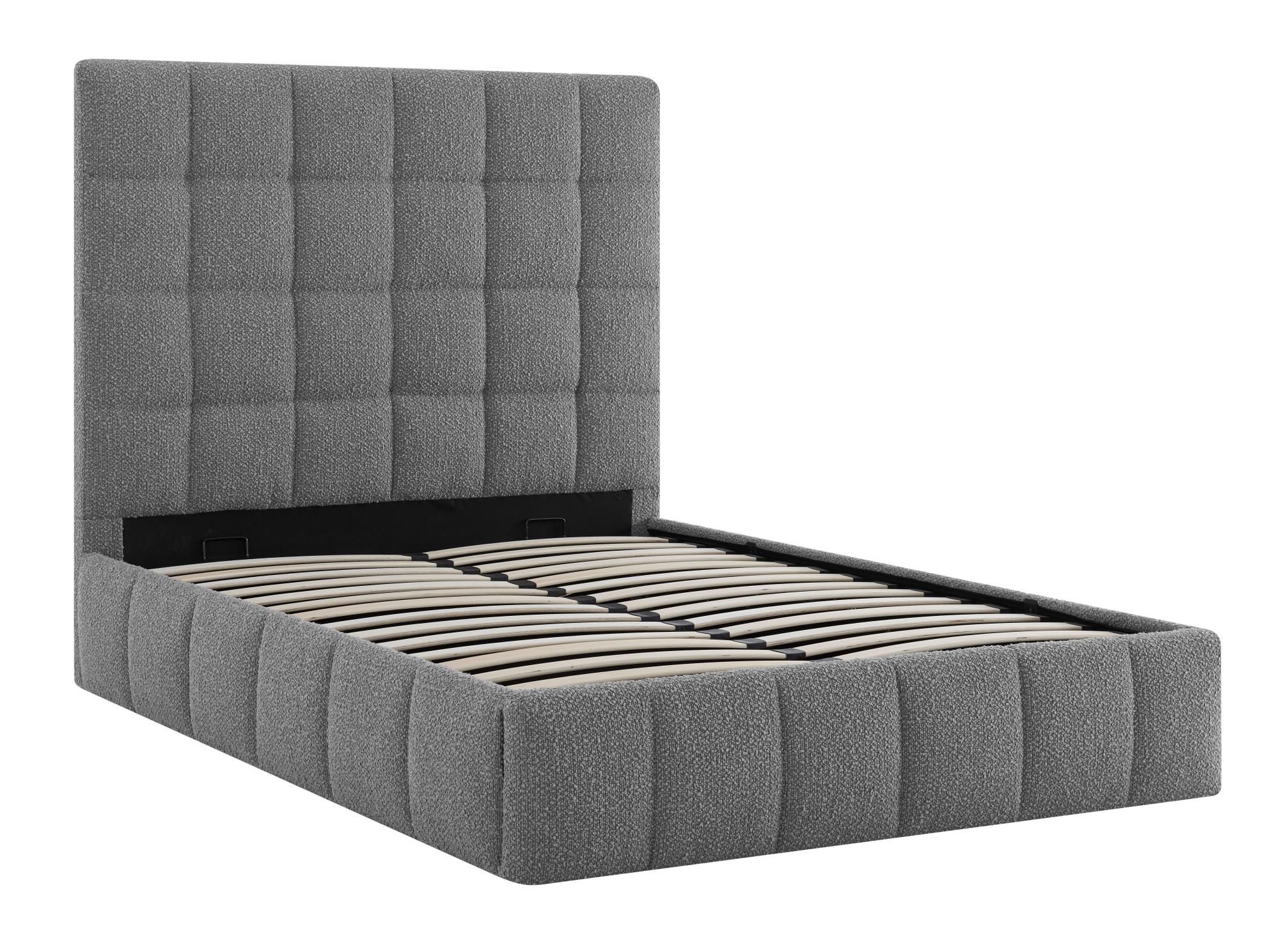 Stark Dove Grey Boucle Fabric Ottoman Bed - Sizes Available