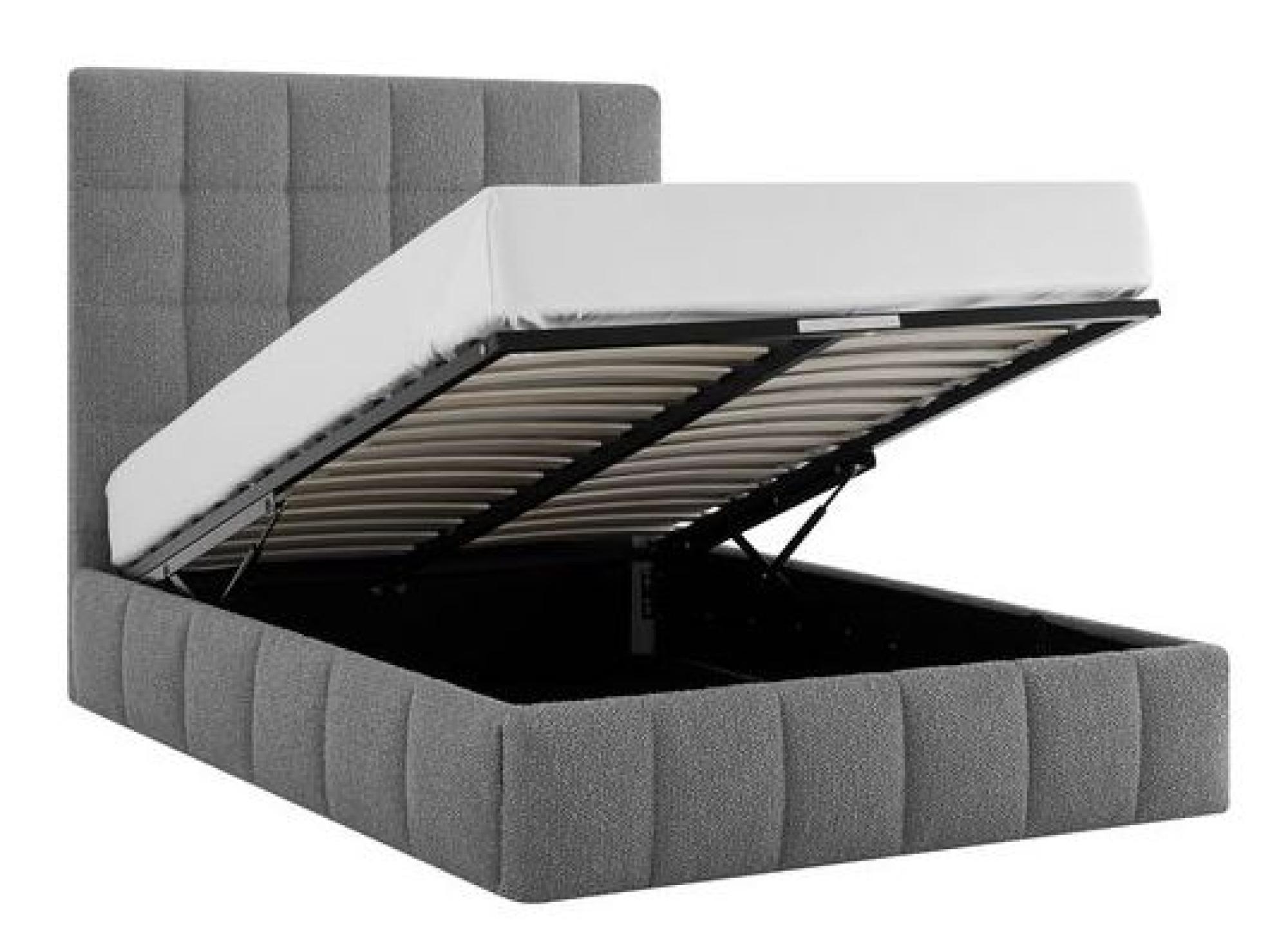 Stark Dove Grey Boucle Fabric Ottoman Bed - Sizes Available