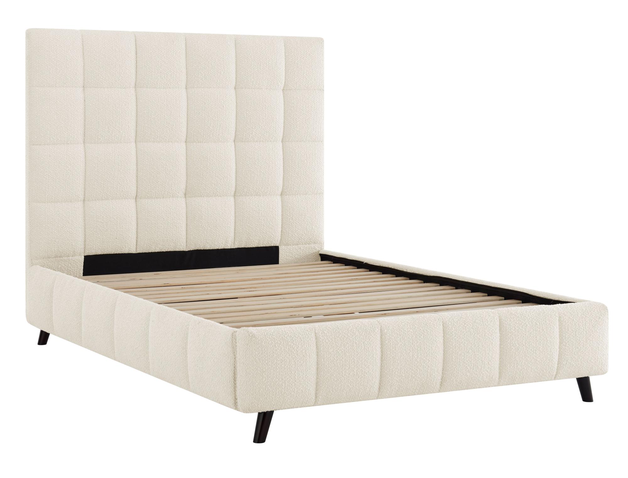Stark Ivory Boucle Fabric Bed - Sizes Available