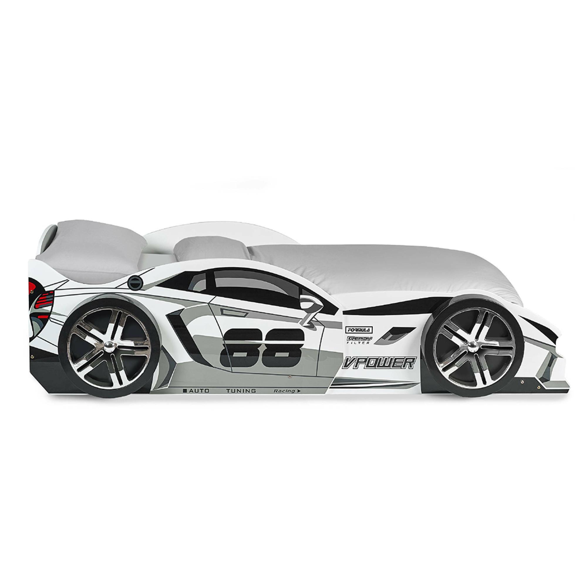Storm Race Car Bed - Grey High Gloss