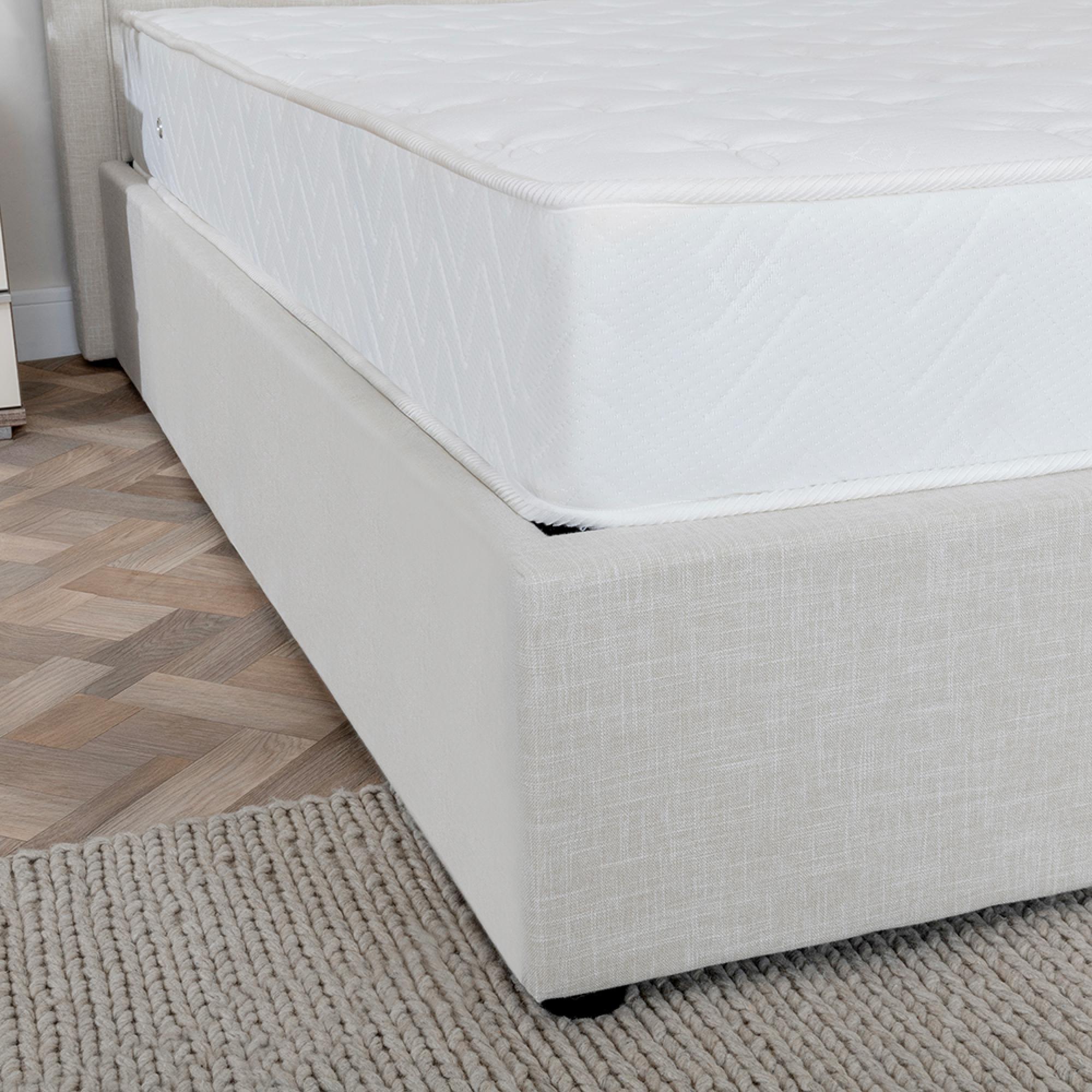 Sutton Ottoman Storage Bed - Natural Fabric - 5ft King Size