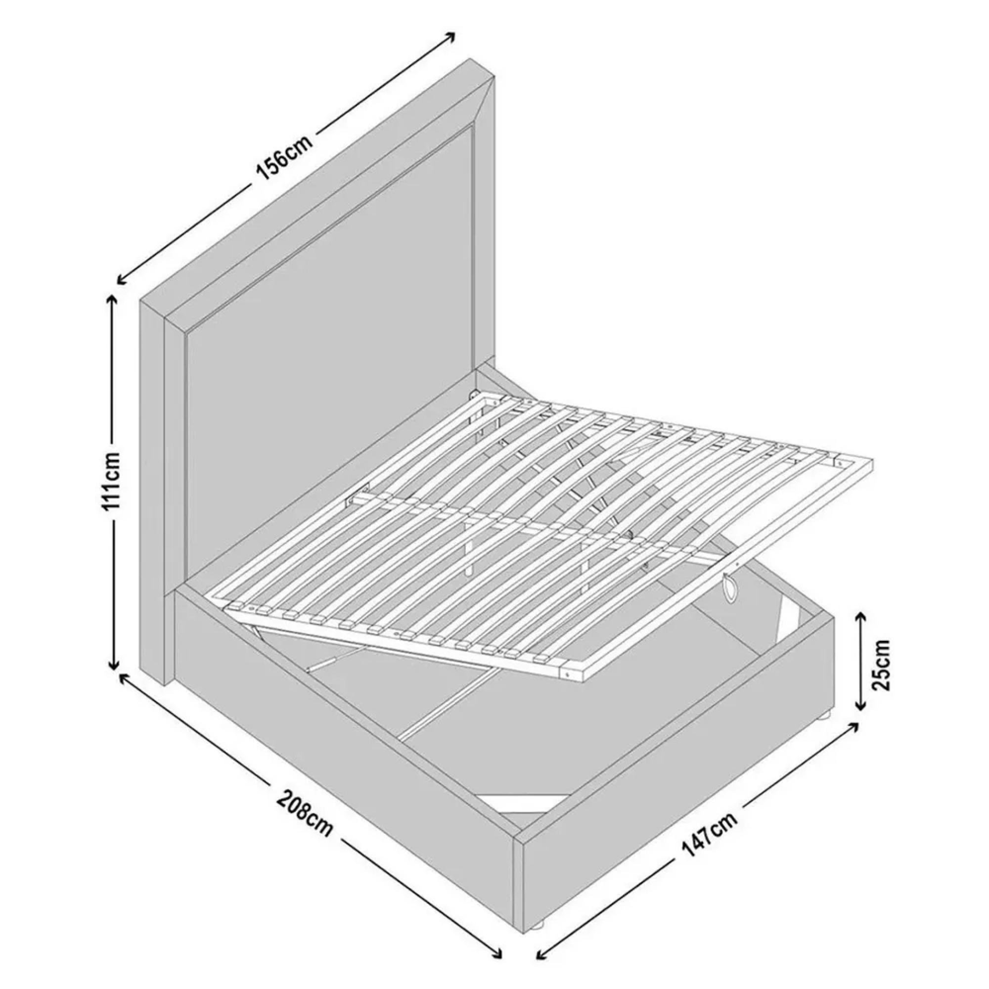 Sutton Ottoman Storage Bed - Natural Fabric - 5ft King Size