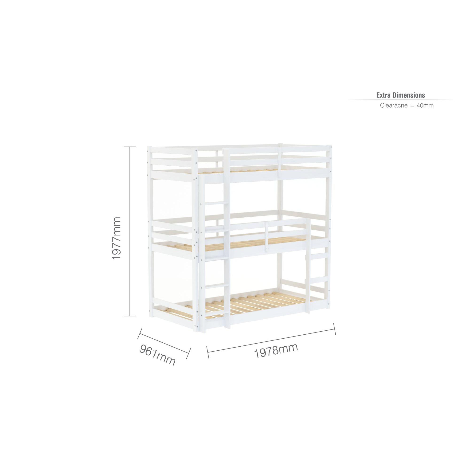 Tressa Kids Triple Bunk Bed - White