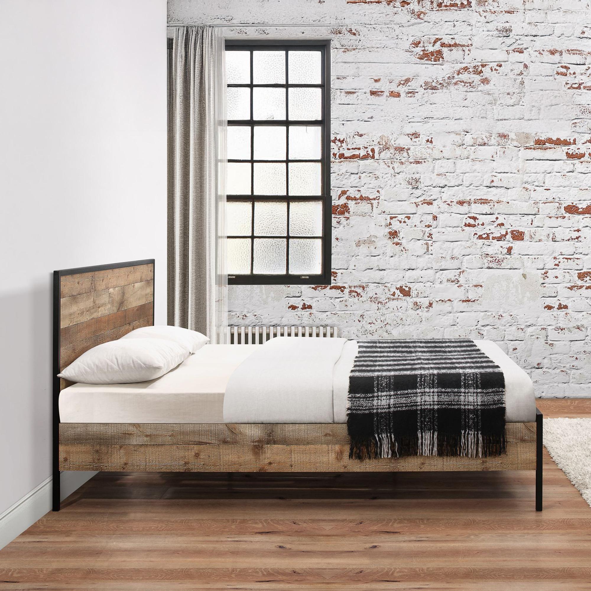 Urban Bed - Industrial Style - Rustic Wood - Sizes Available