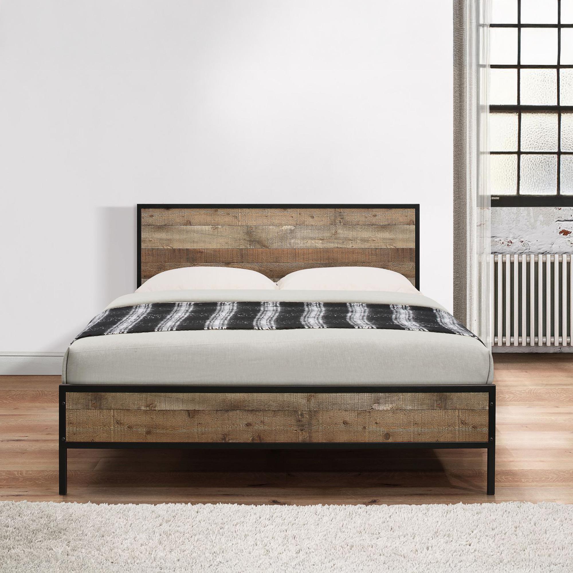 Urban Bed - Industrial Style - Rustic Wood - Sizes Available