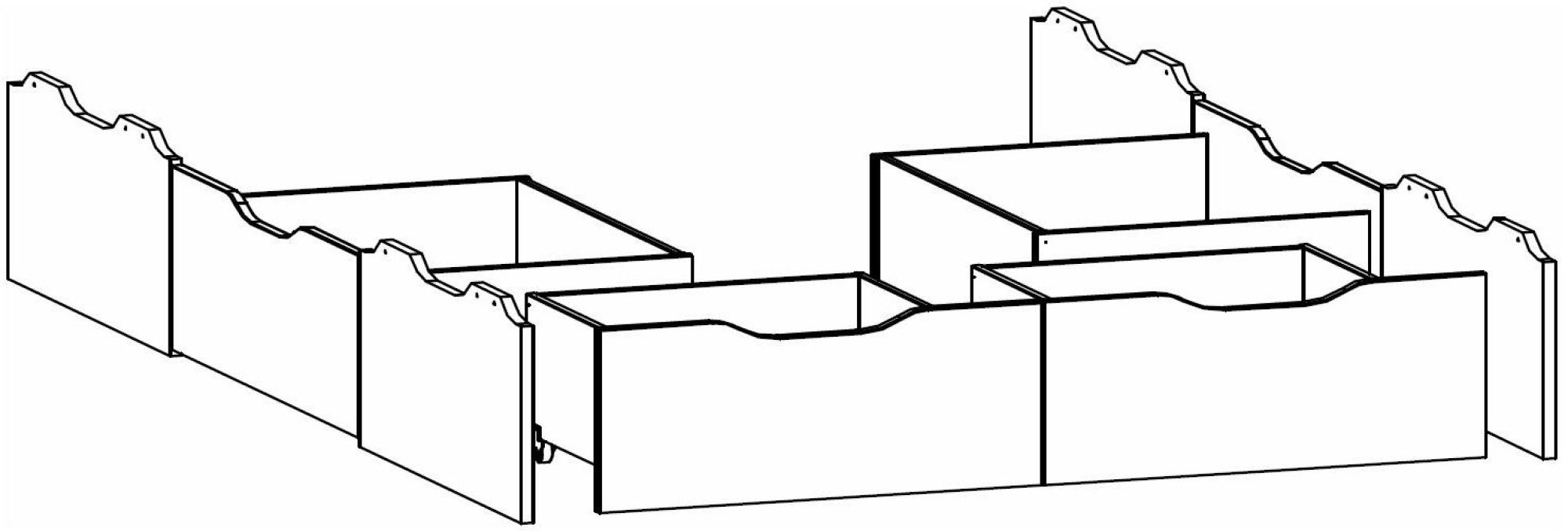With Plinth 4 Drawer - Length : 190cm