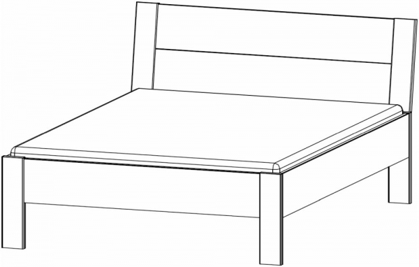 08L9.60 : 5ft King Size Bed with Color Front - 155cm x 200cm