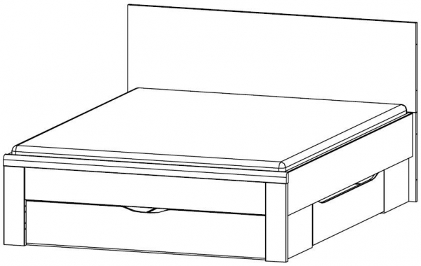 0A55.60 : 5ft King Size Bed with Plinth Drawers - 160cm x 200cm